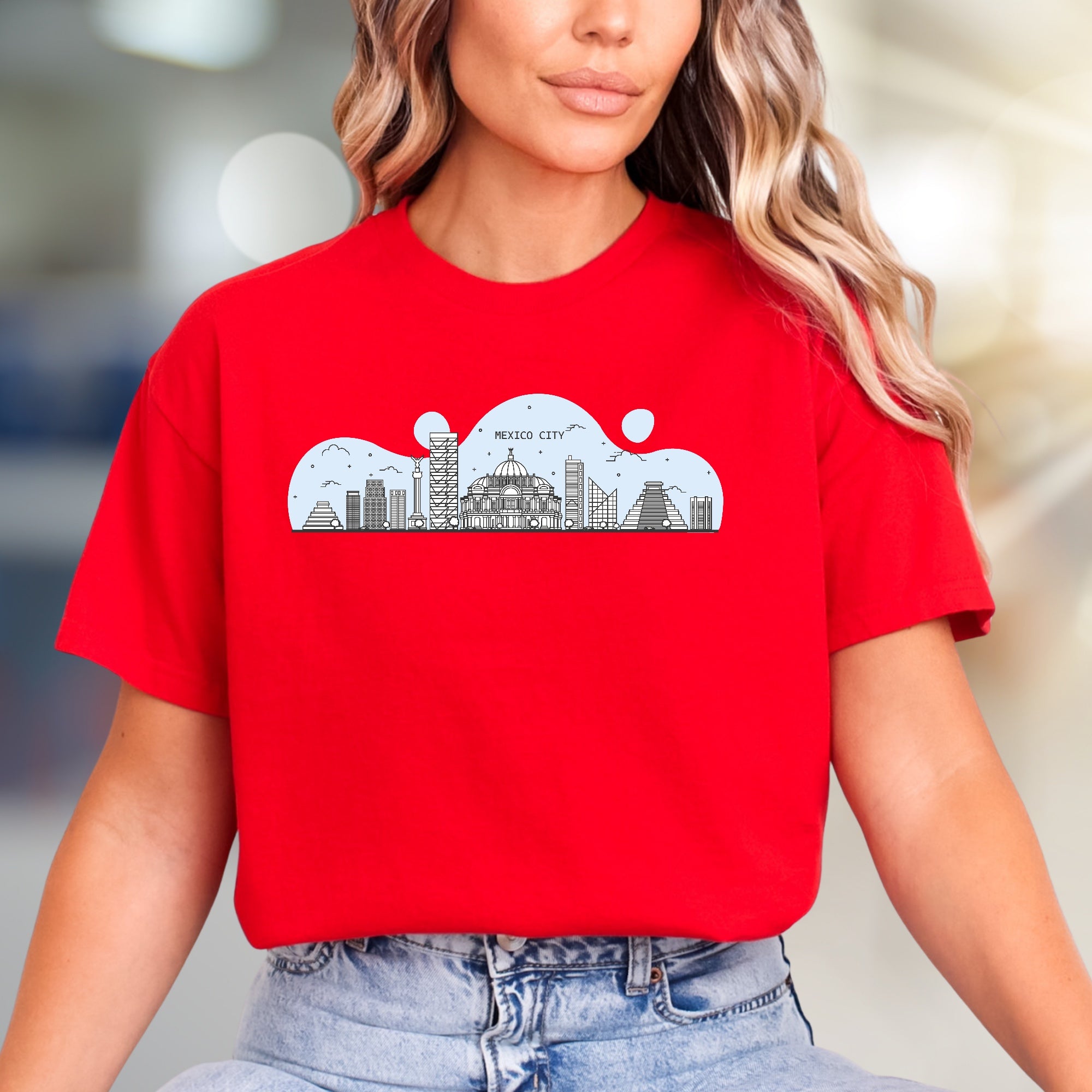 "Mexico City" Skyline Graphic Tee, a Travel Souvenir for City Explorers