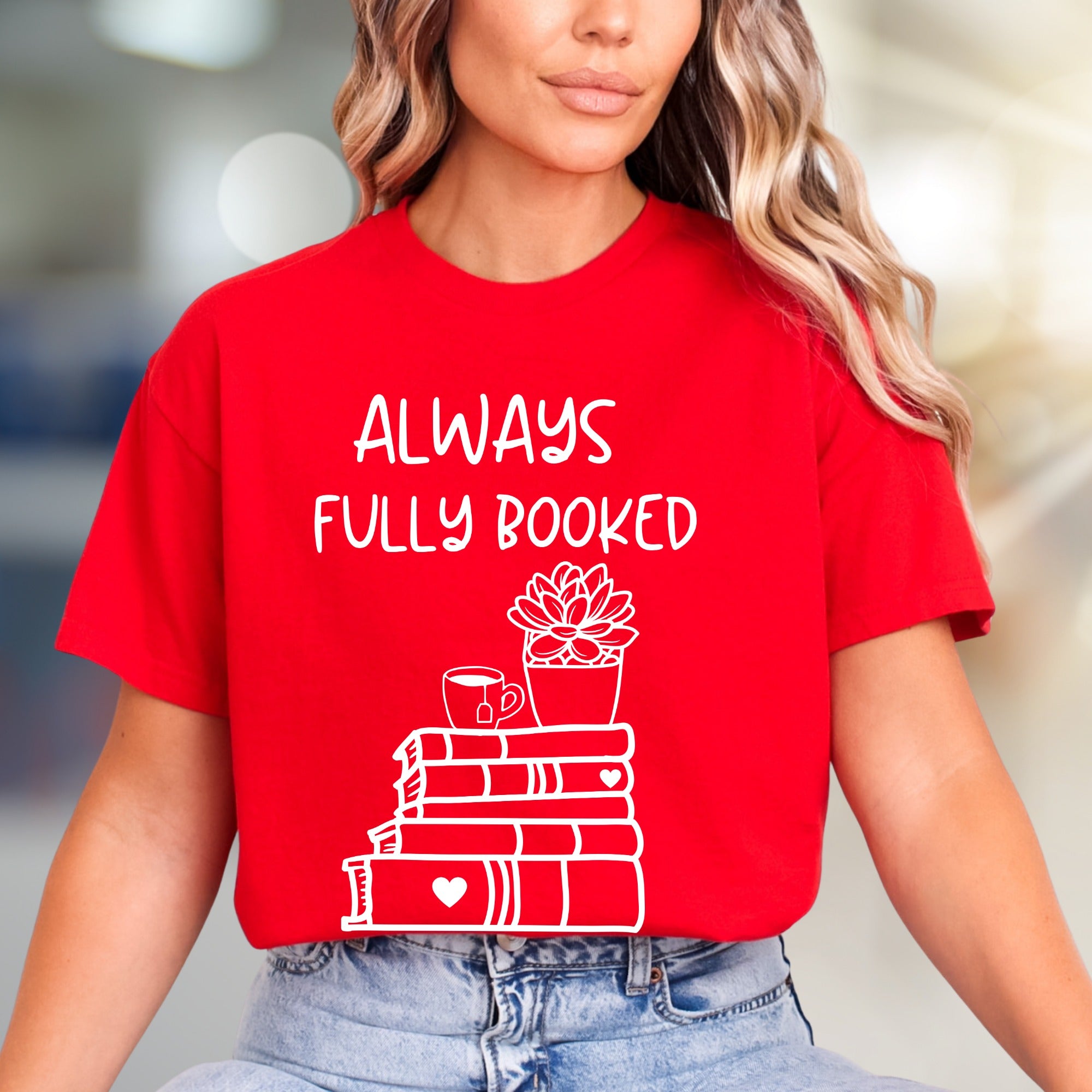 "Always Fully Booked" Bookworm Graphic Tee, a Cozy Literary Pick for Readers