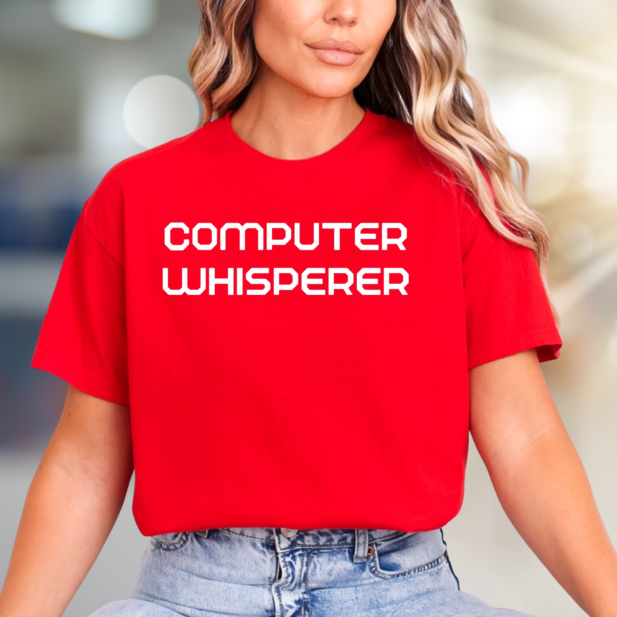 "COMPUTER WHISPERER" Tech Enthusiast Graphic Tee, a Funny Statement for IT Pros