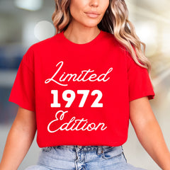 "Limited 1972 Edition" Retro Birthday Graphic Tee, a Nostalgic Pick for Milestone Celebrations