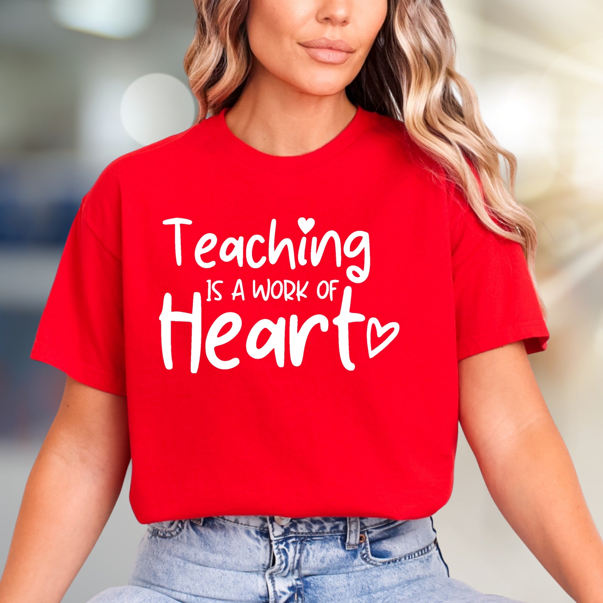 "Teaching is a Work of Heart" Teacher Appreciation Graphic Tee, a Grateful Pick for Educators
