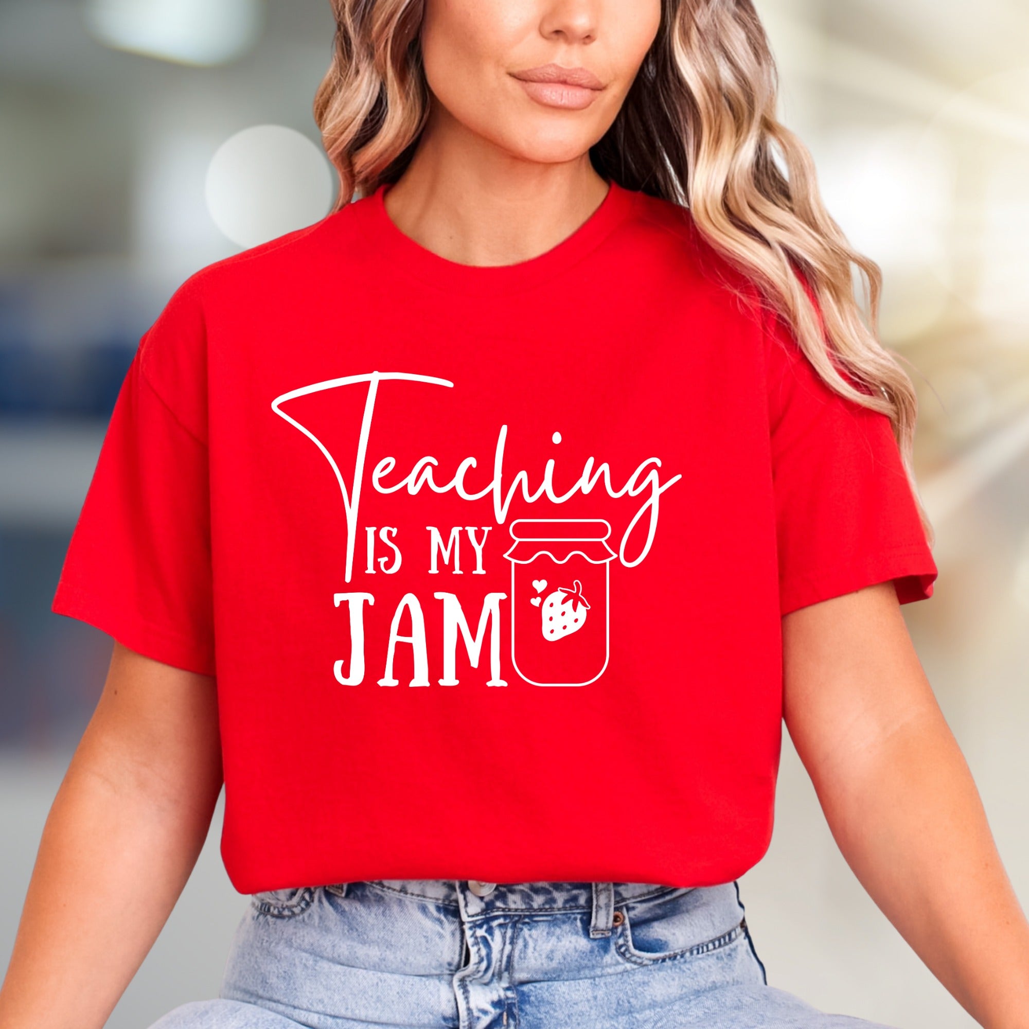 "Teaching Is My Jam" Teacher Appreciation Graphic Tee, a Heartfelt Pick for Educators