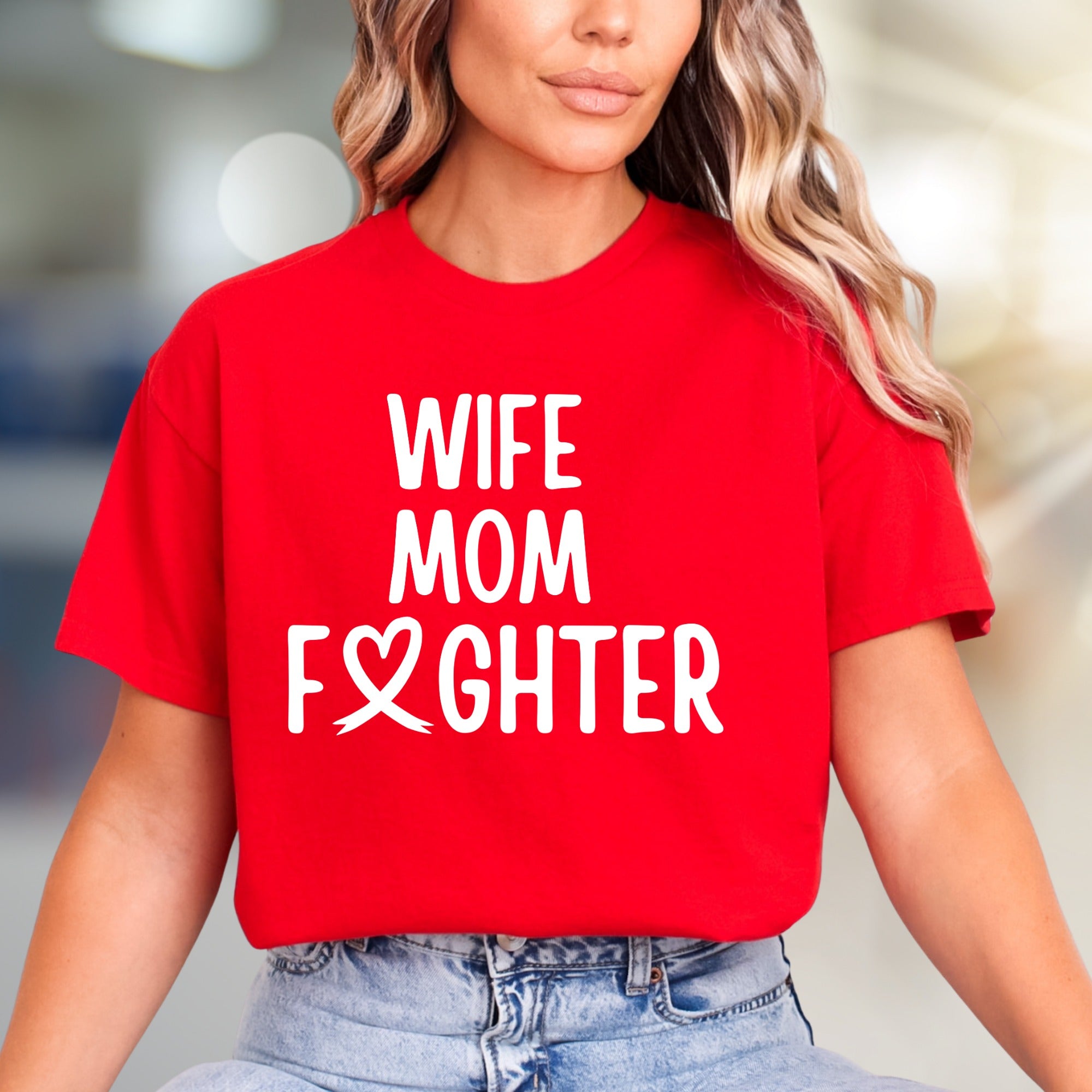 "WIFE MOM FIGHTER" Empowerment Graphic Tee, a Strength-Inspired Pick for Warriors