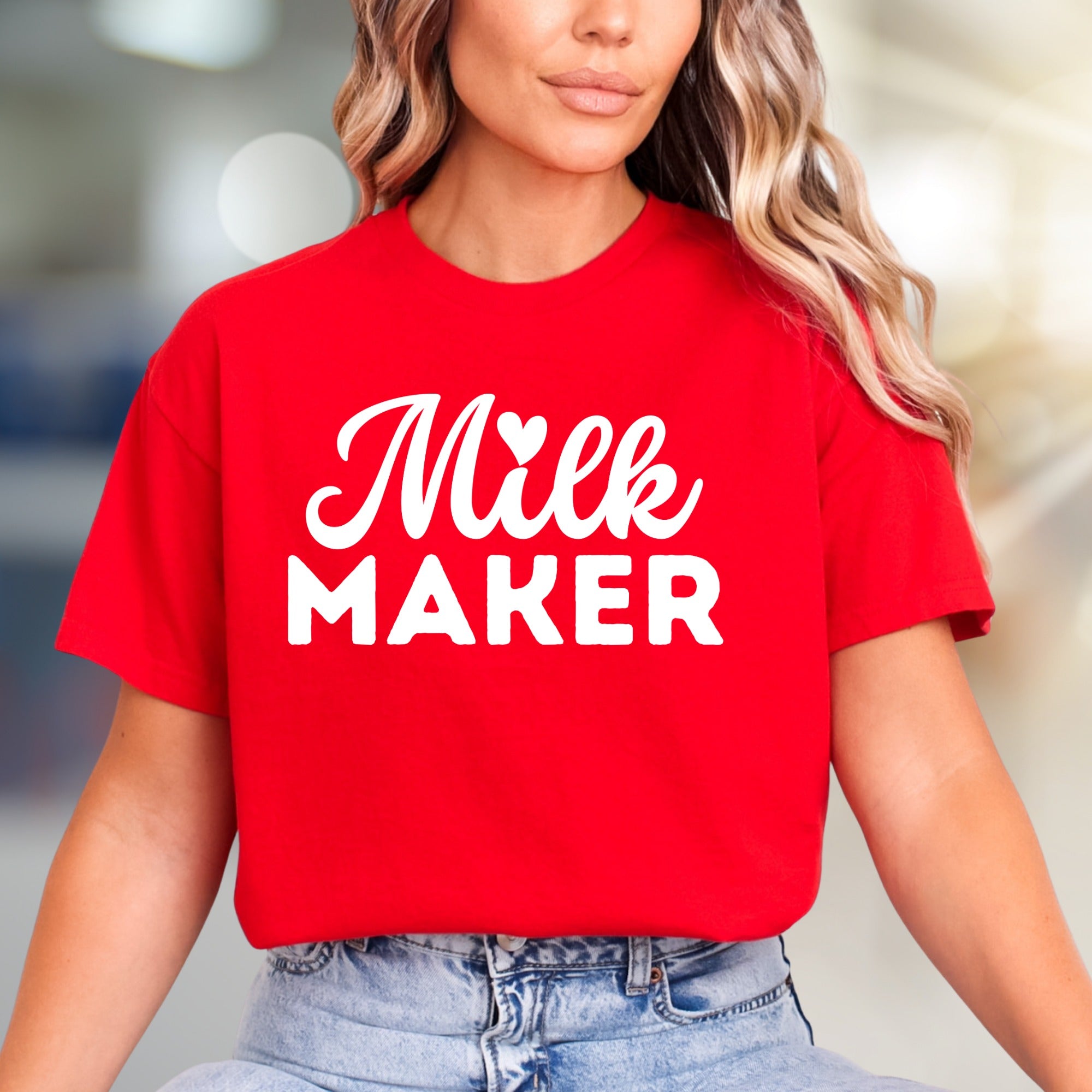 "Milk Maker" Cute Motherhood Graphic Tee, a Pregnancy & New Mom Pick for Her