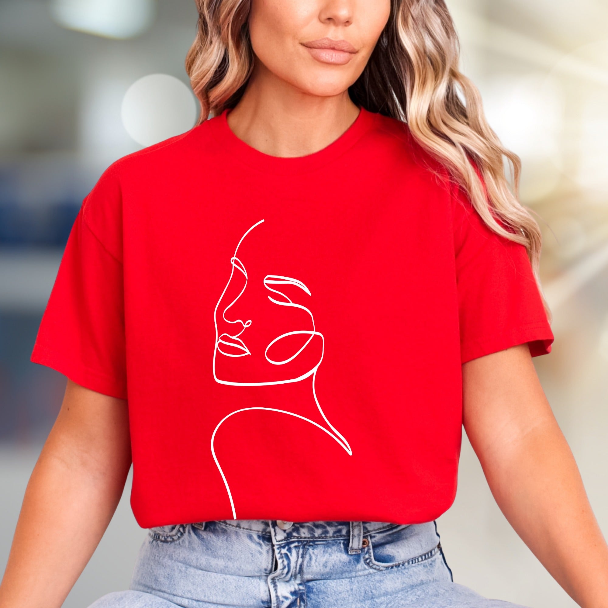 Abstract Face Line Art Graphic Tee, A Minimalist Pick for Art Lovers