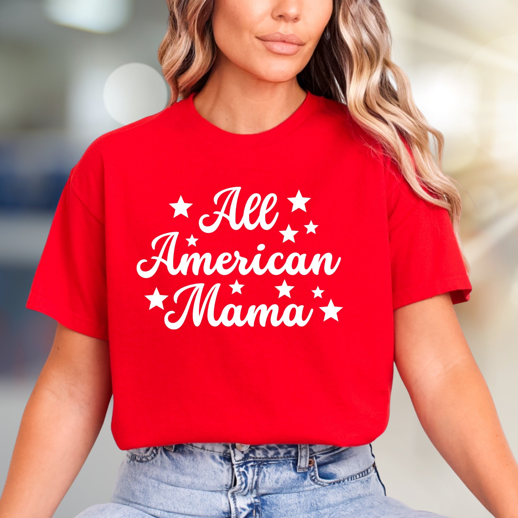 "All American Mama" Starry Graphic Tee, an Independence Day Pick for Moms