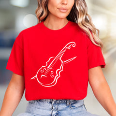 Elegant Cello Outline Graphic Tee, A Musician's Art Unisex Tee