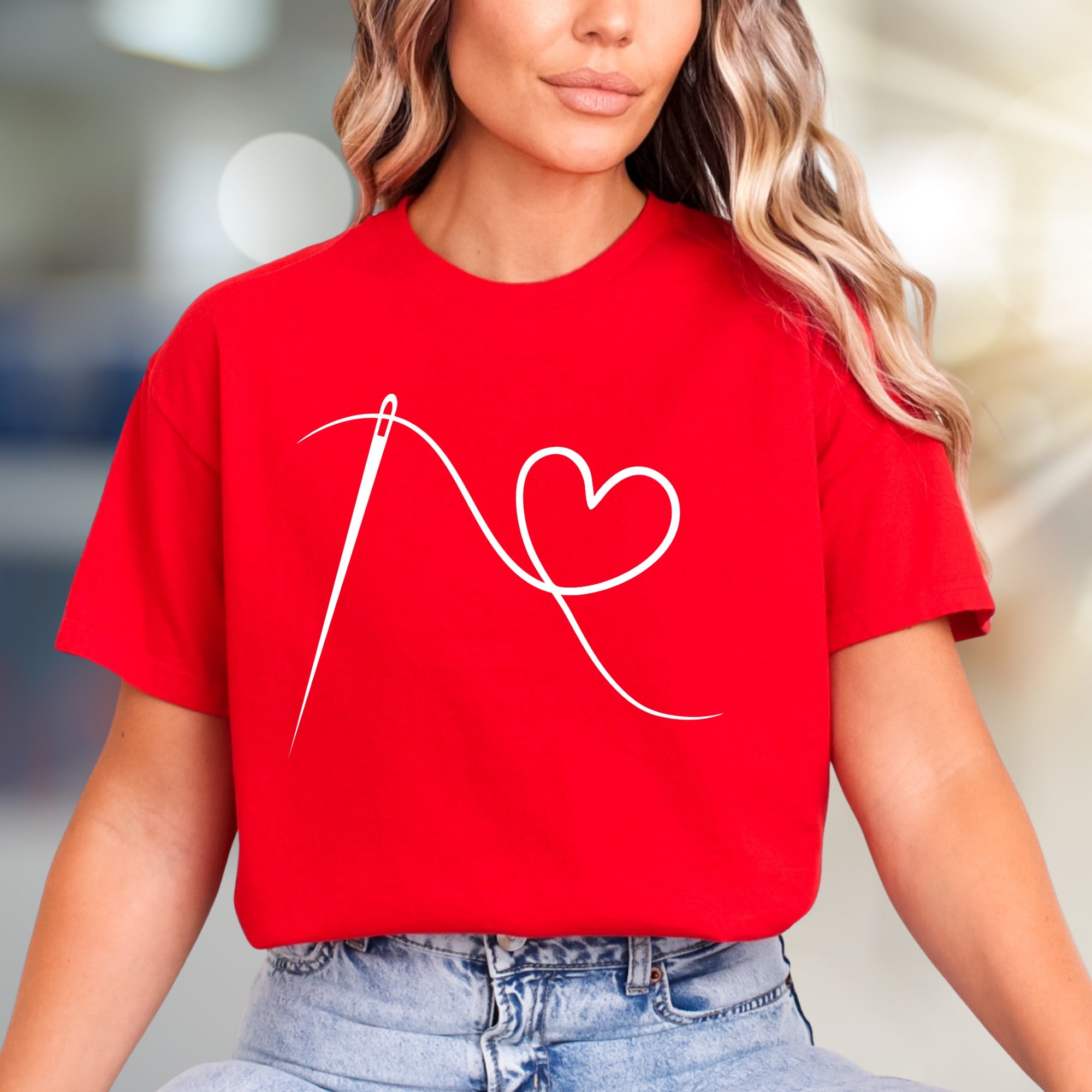 Needle & Thread Heart Love Graphic Tee, a Crafty Expression for Makers
