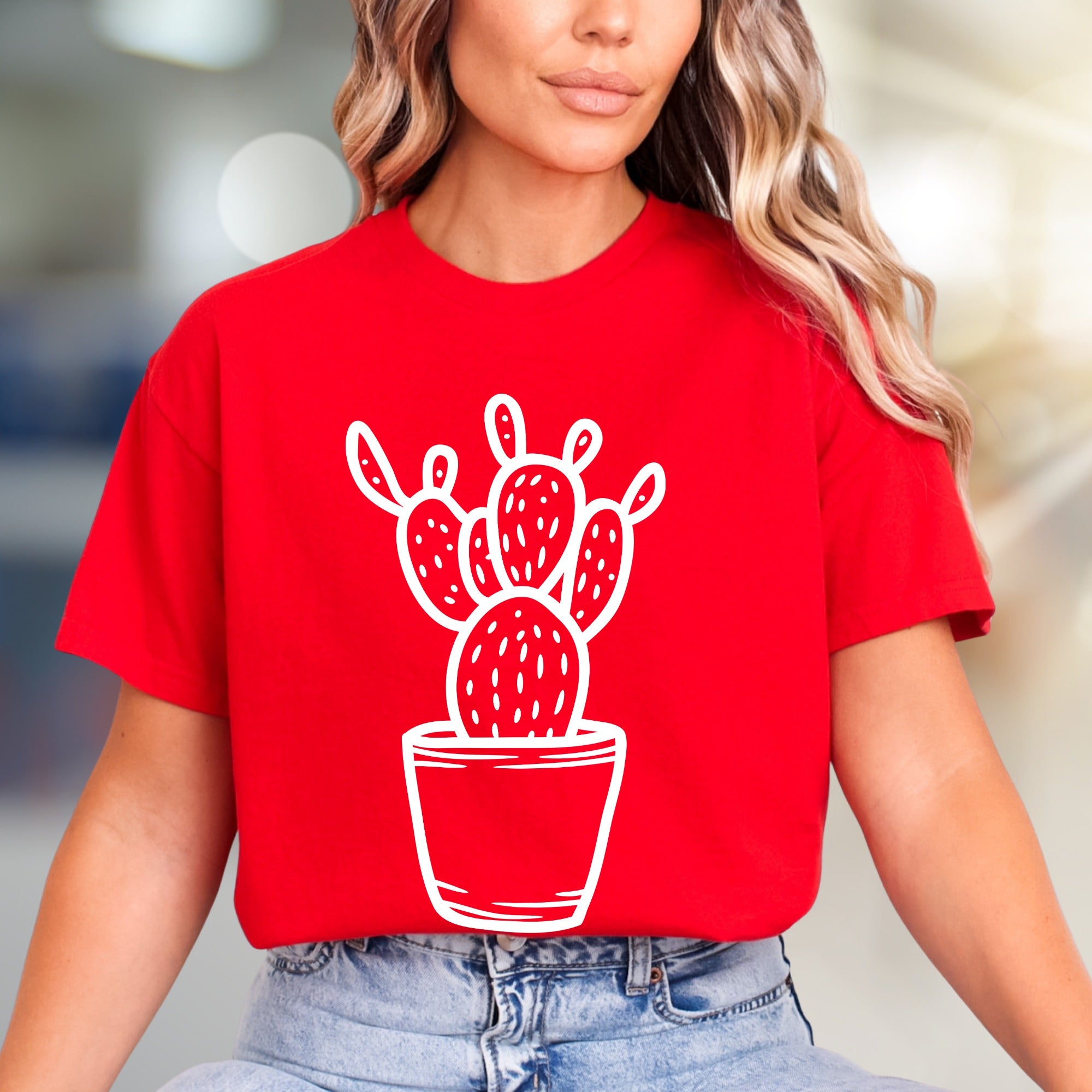 Potted Cactus Boho Graphic Tee, a Desert Chic Pick for Nature Lovers