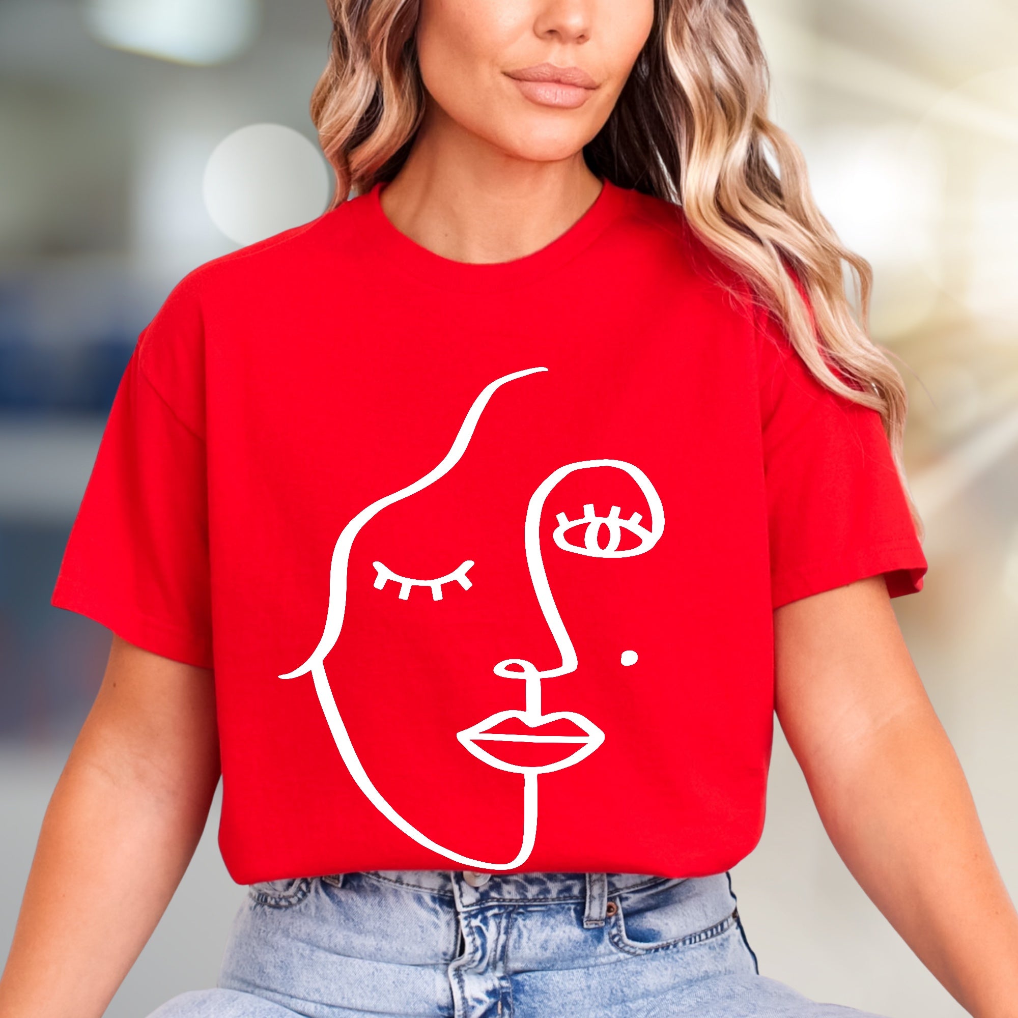 Abstract Face Line Art Graphic Tee, A Minimalist Art Lover's Pick for Everyday Style