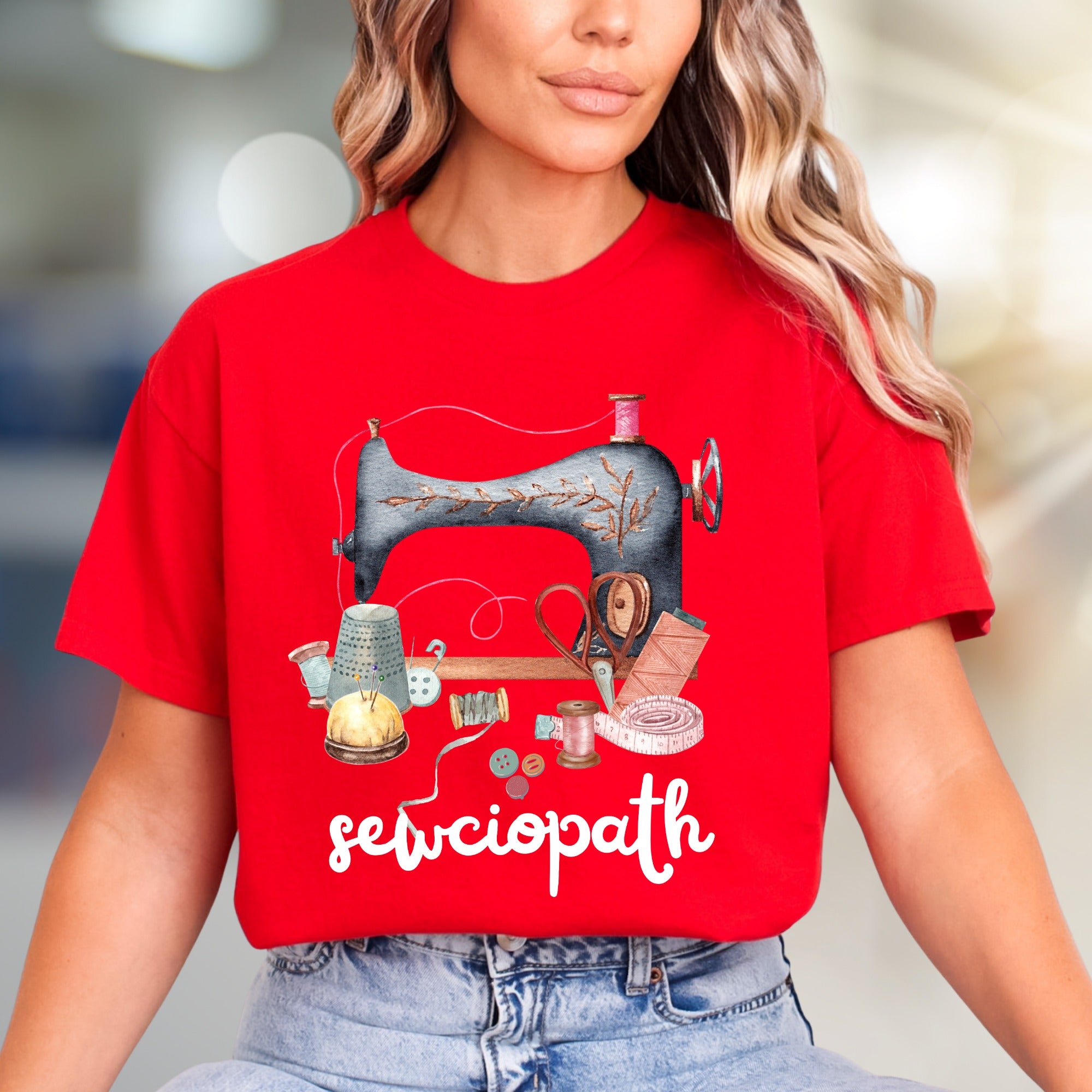 "Sewciopath" Craft Core Graphic Tee, a Quirky Pick for Sewing Enthusiasts