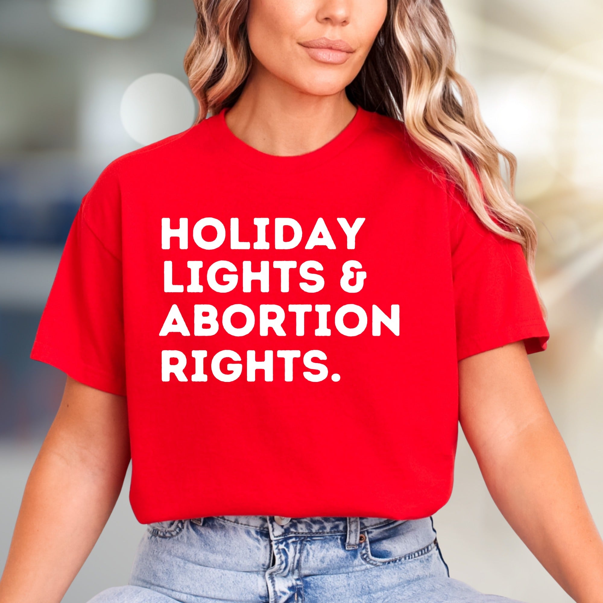 "Holiday Lights & Abortion Rights." Activist Graphic Tee, a Bold Statement for Change