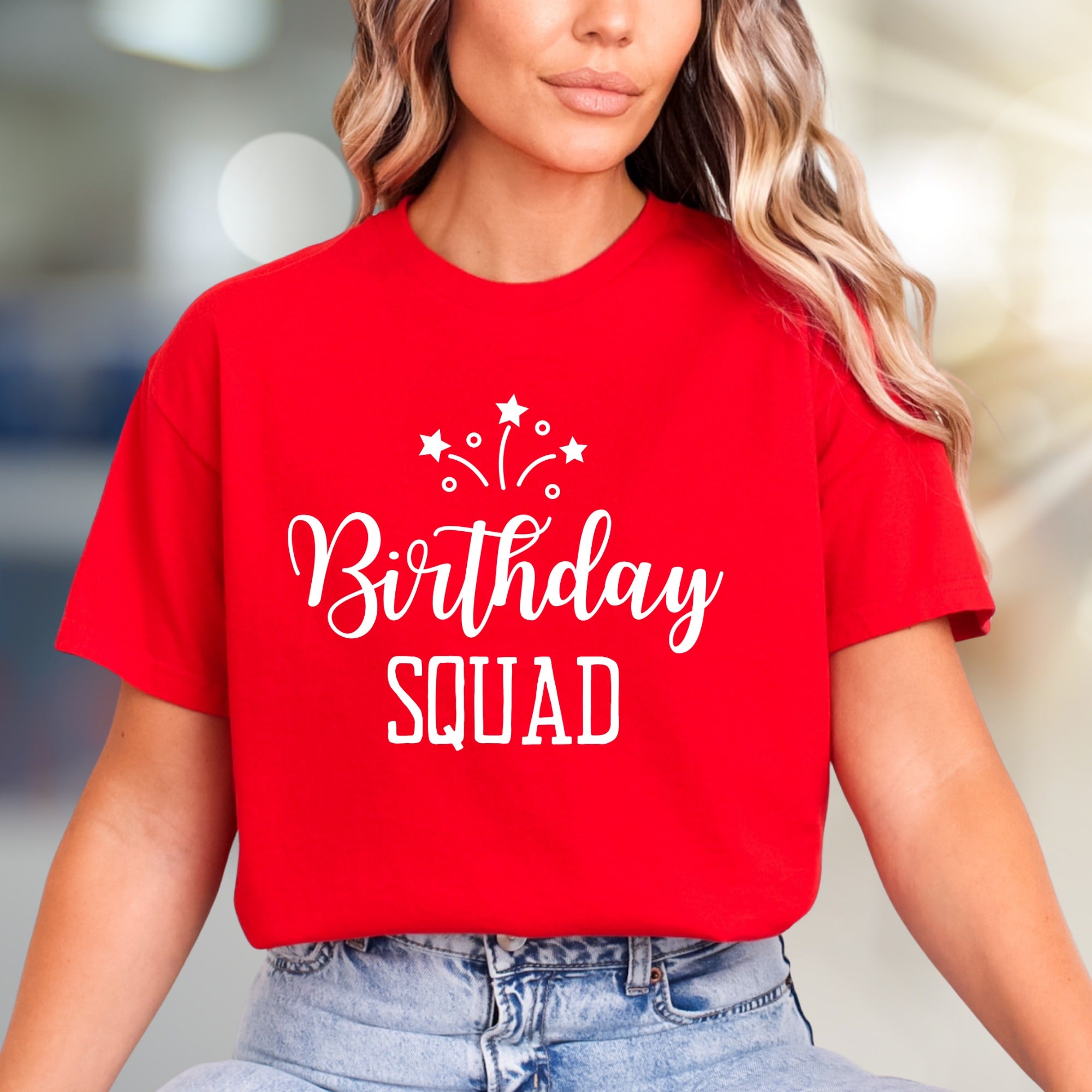"Birthday SQUAD" Celebration Graphic Tee, a Festive Pick for Best Friends