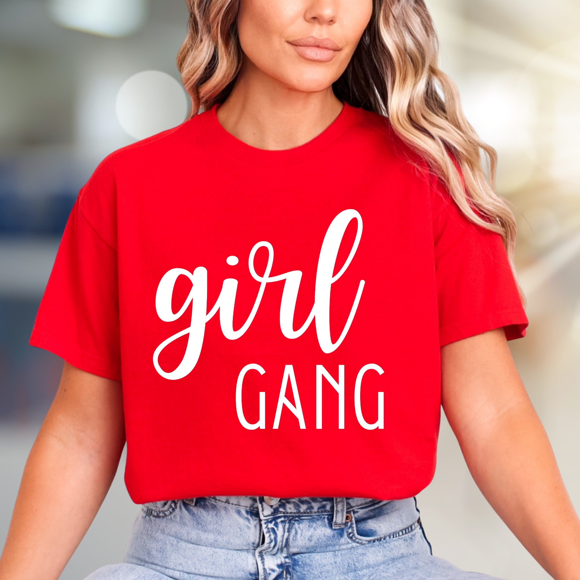 "Girl GANG" Bold Script Graphic Tee, a Friendship Style Pick for Your Crew