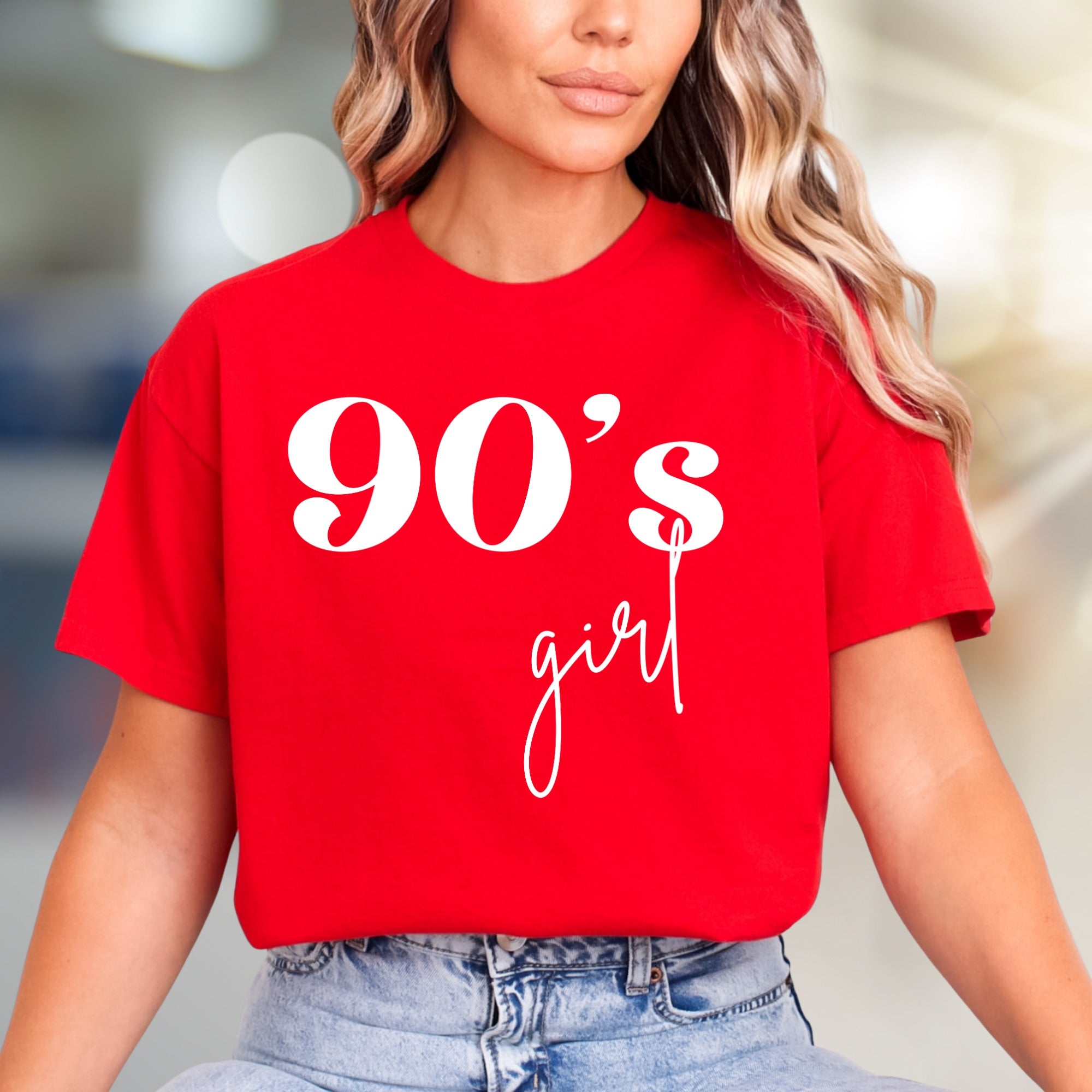 "90's girl" Retro Graphic Tee, a Nostalgic Pick for Style Enthusiasts