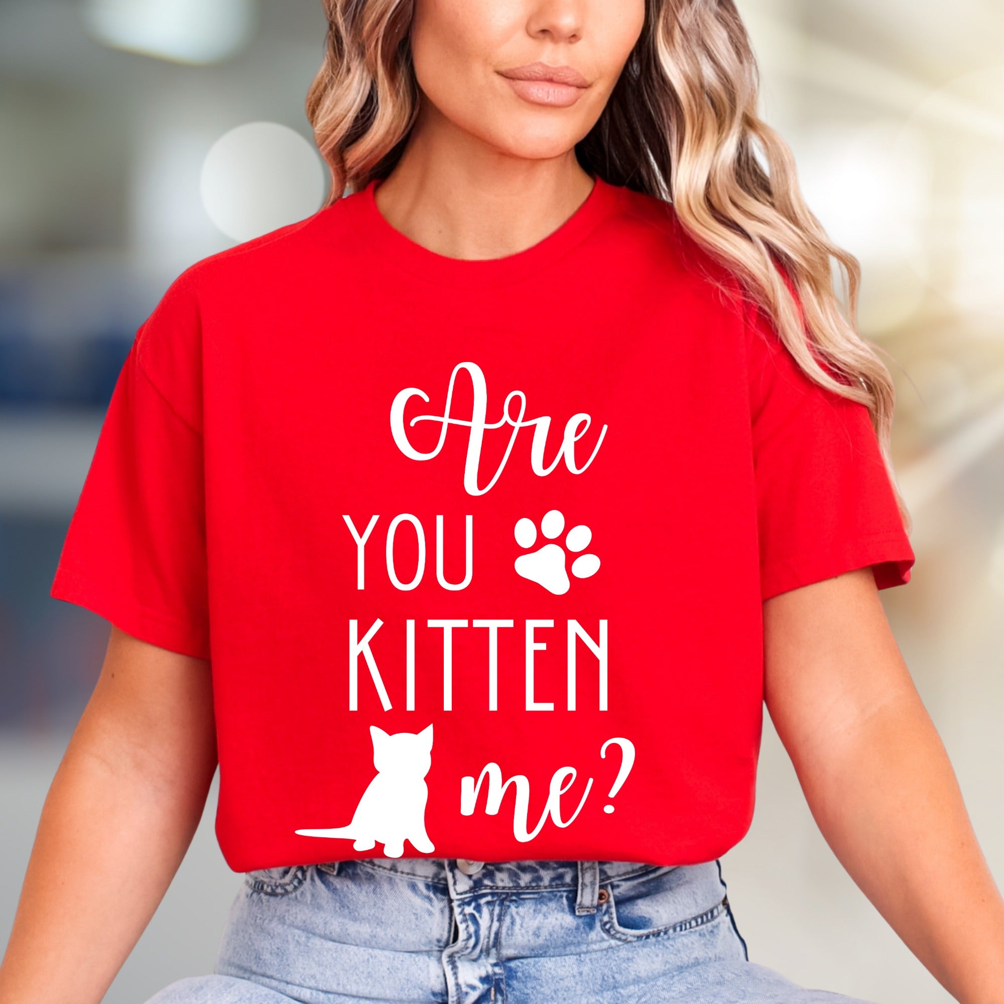 "Are You Kitten Me?" Playful Cat Graphic Tee, a Feline Fan Pick for Pet Lovers