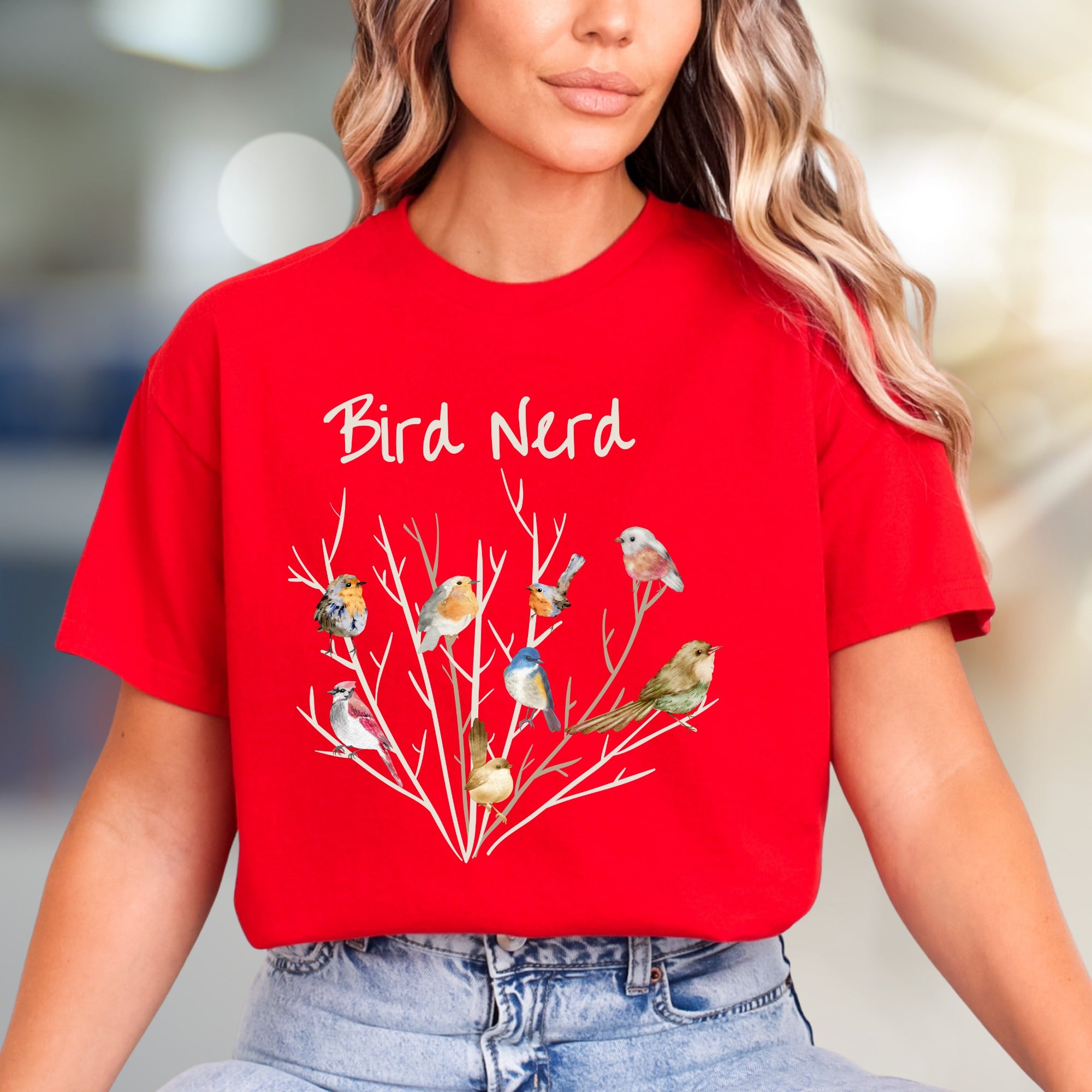 "Bird Nerd" Watercolor Birds Graphic Tee, a Nature Lover's Unisex Pick