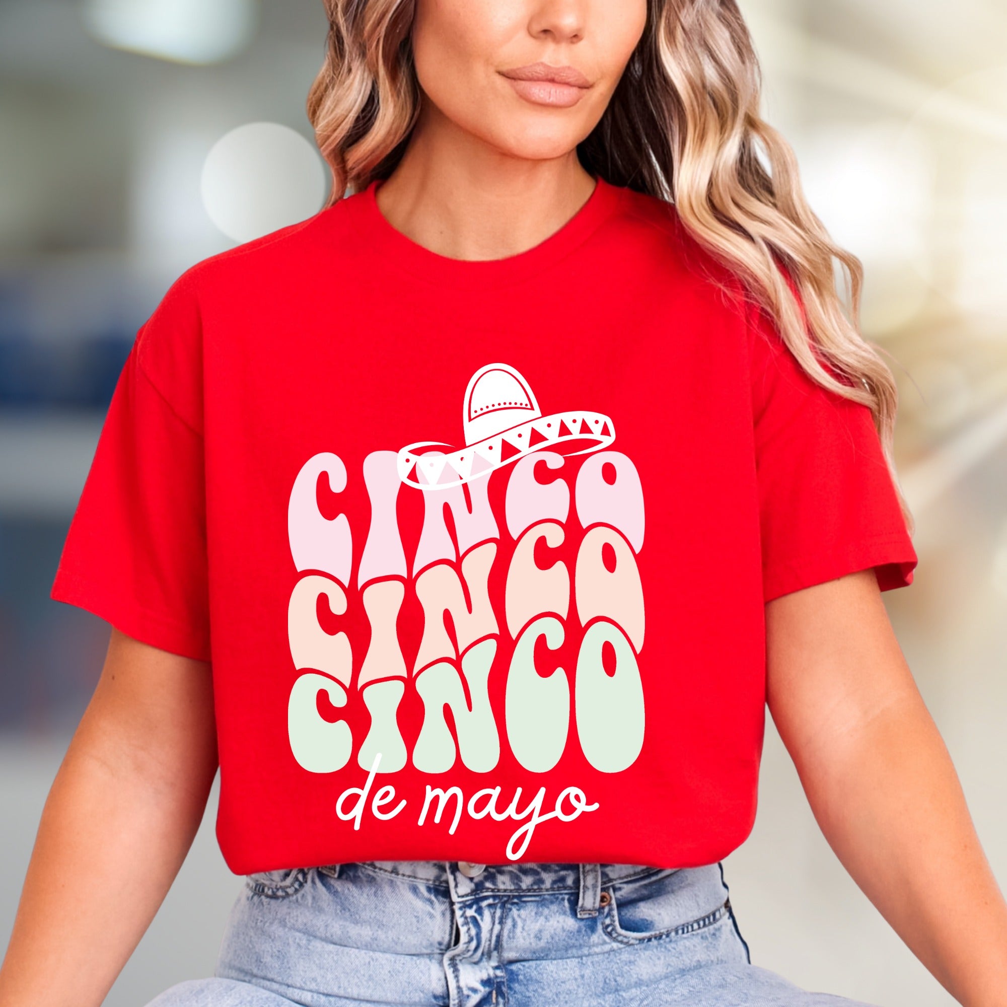 "CINCO CINCO CINCO de mayo" Sombrero Graphic Tee, a Festive Celebration Pick for Enthusiasts