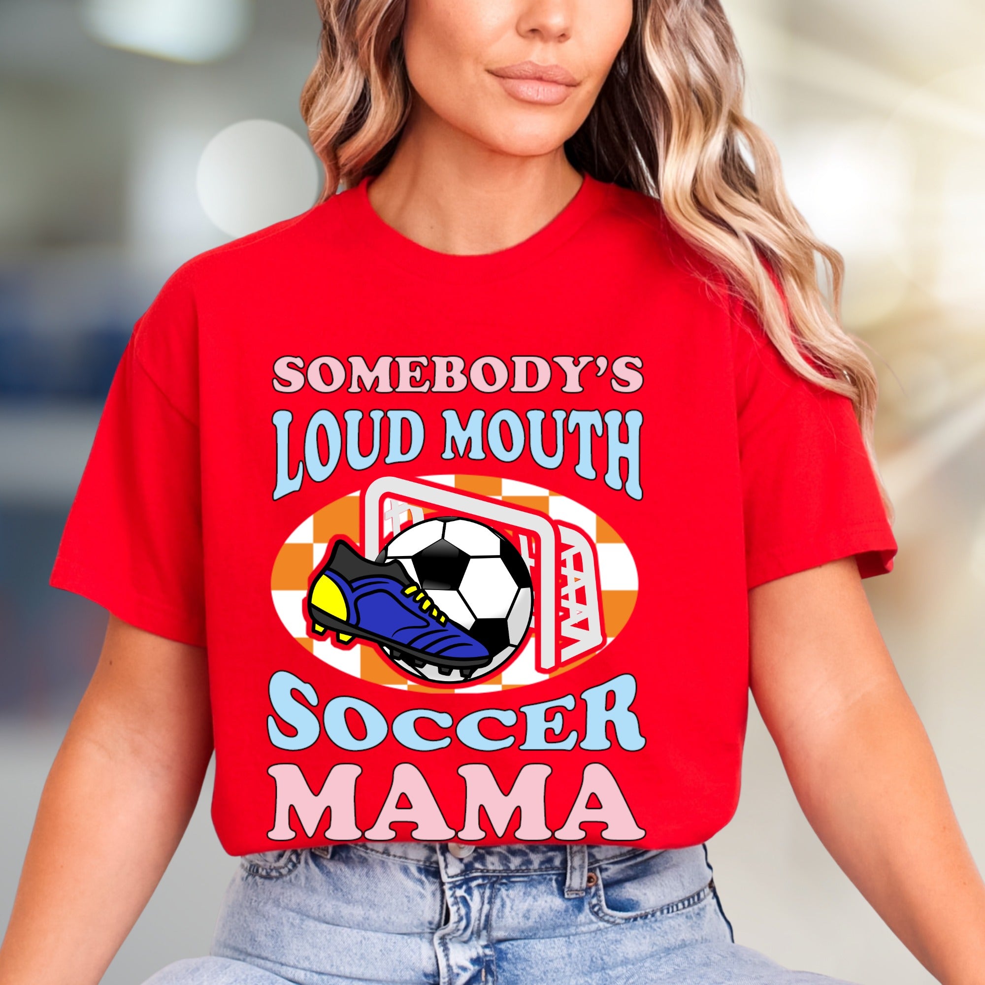 "Somebody's Loud Mouth Soccer Mama" Sports Fan Tee, a Vibrant Pick for Proud Parents