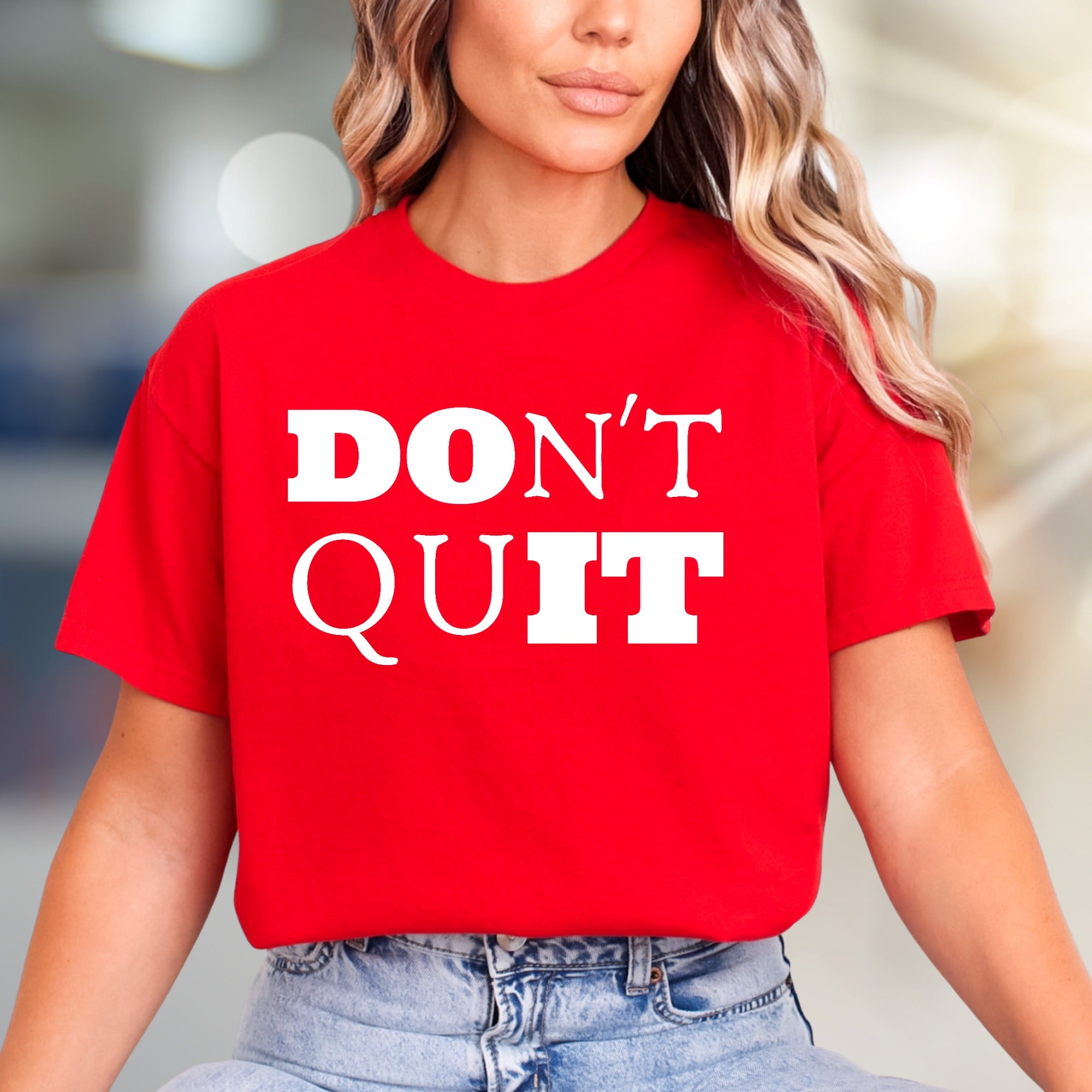 "DON'T QUIT" Motivational Graphic Tee, an Empowering Pick for Achievers