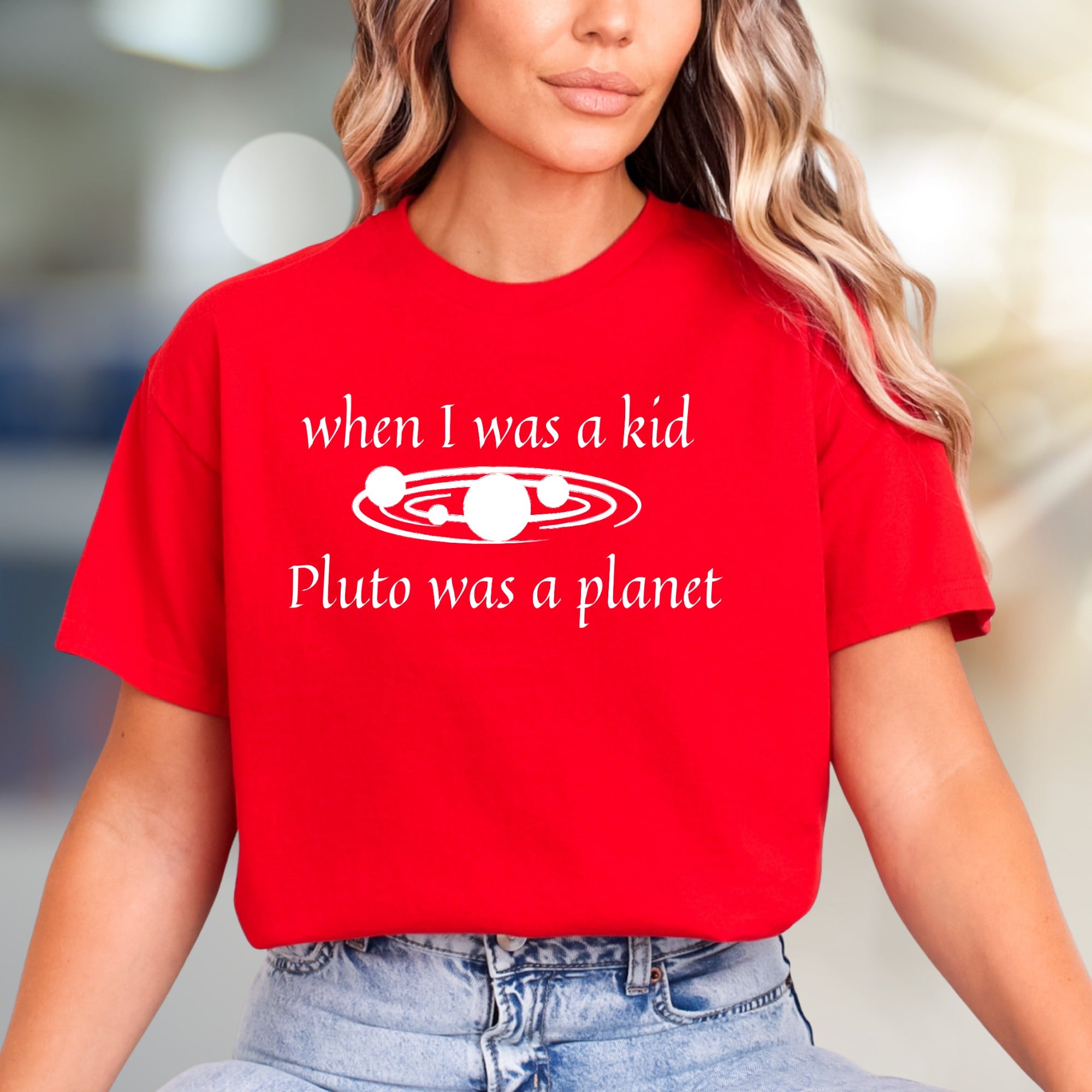 "When I Was a Kid Pluto Was a Planet" Retro Space Graphic Tee, a Nostalgic Pick for Stargazers