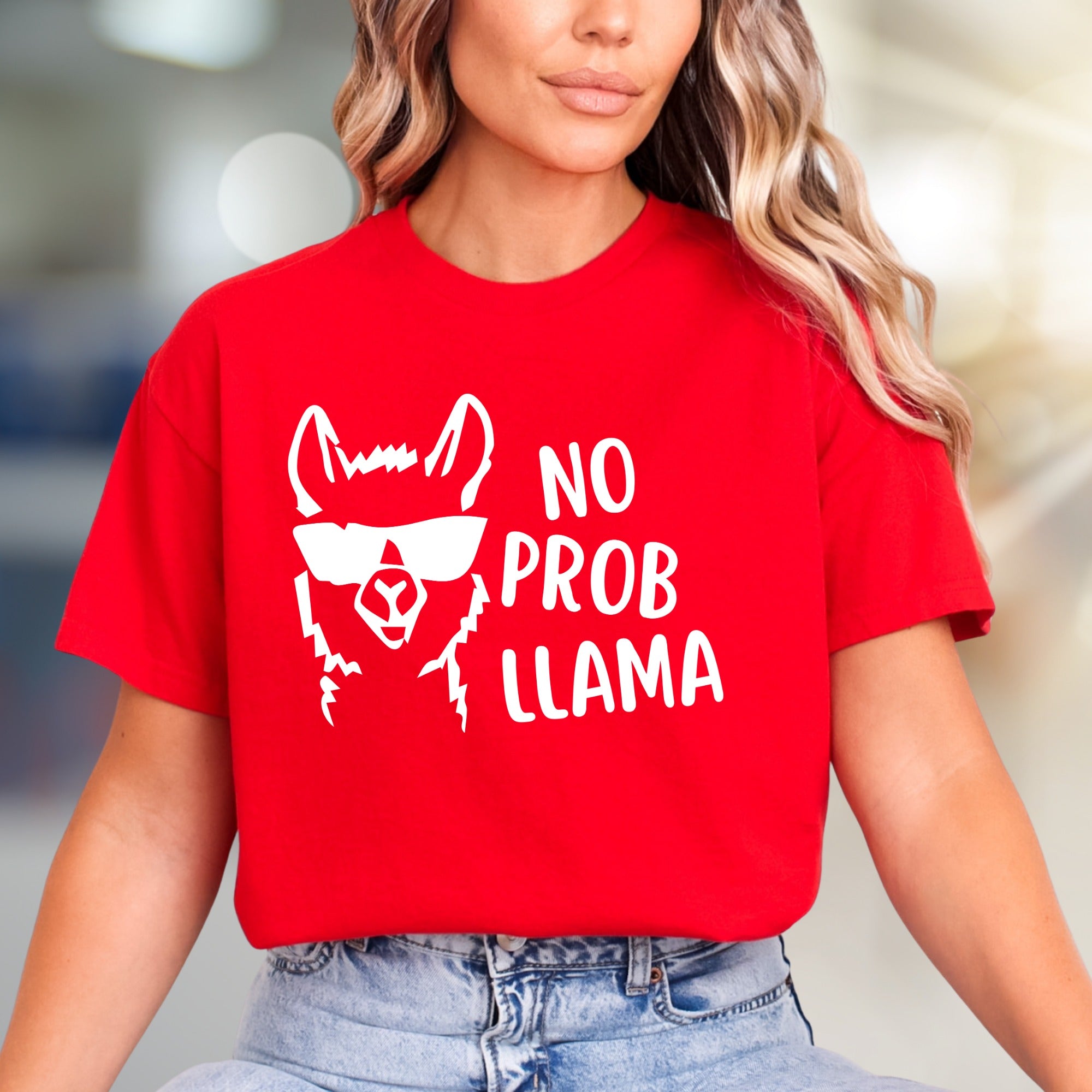 "NO PROB LLAMA" Cool Llama Graphic Tee, a Funny Animal Lover's Pick for Everyone