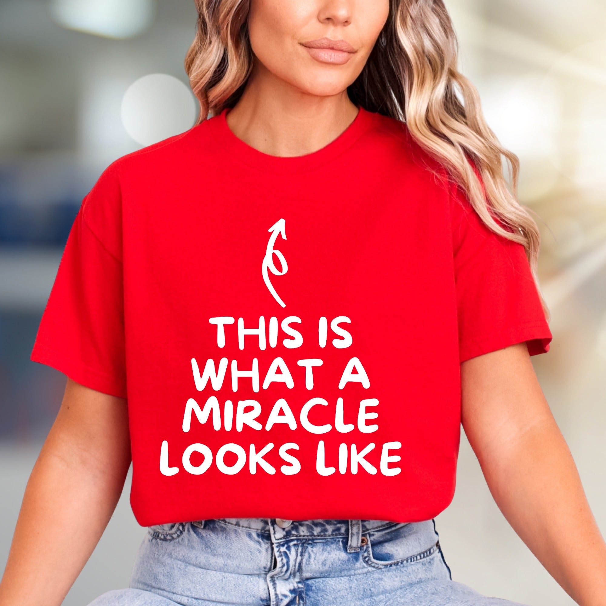 "THIS IS WHAT A MIRACLE LOOKS LIKE" Inspirational Graphic Tee, a Heartfelt Pick for New Parents