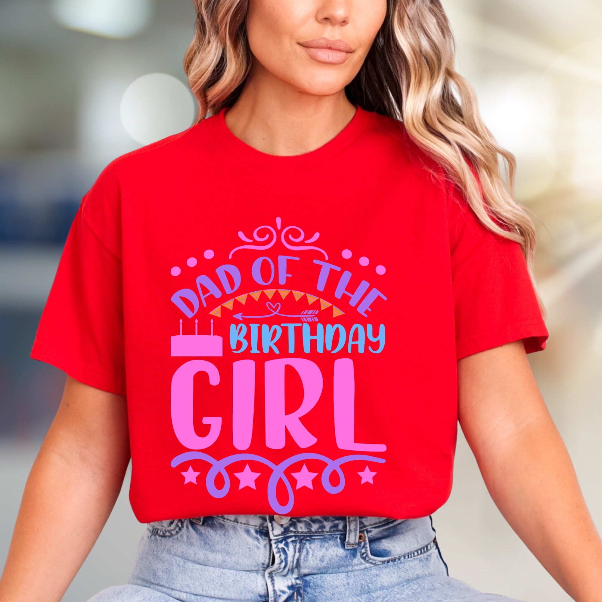 "Dad of the Birthday Girl" Vibrant Celebration Tee, a Family Pick for Dads