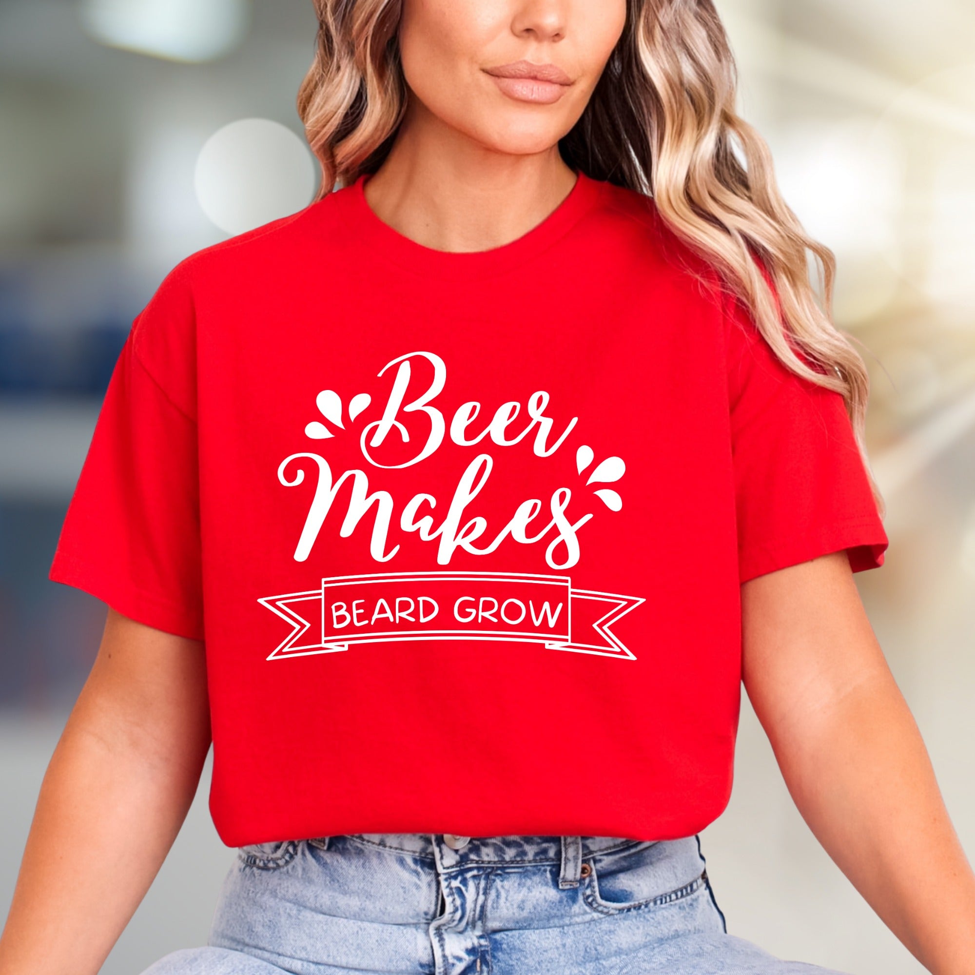 "Beer Makes Beard Grow" Funny Beer Graphic Tee, a Novelty Pick for Beer Lovers