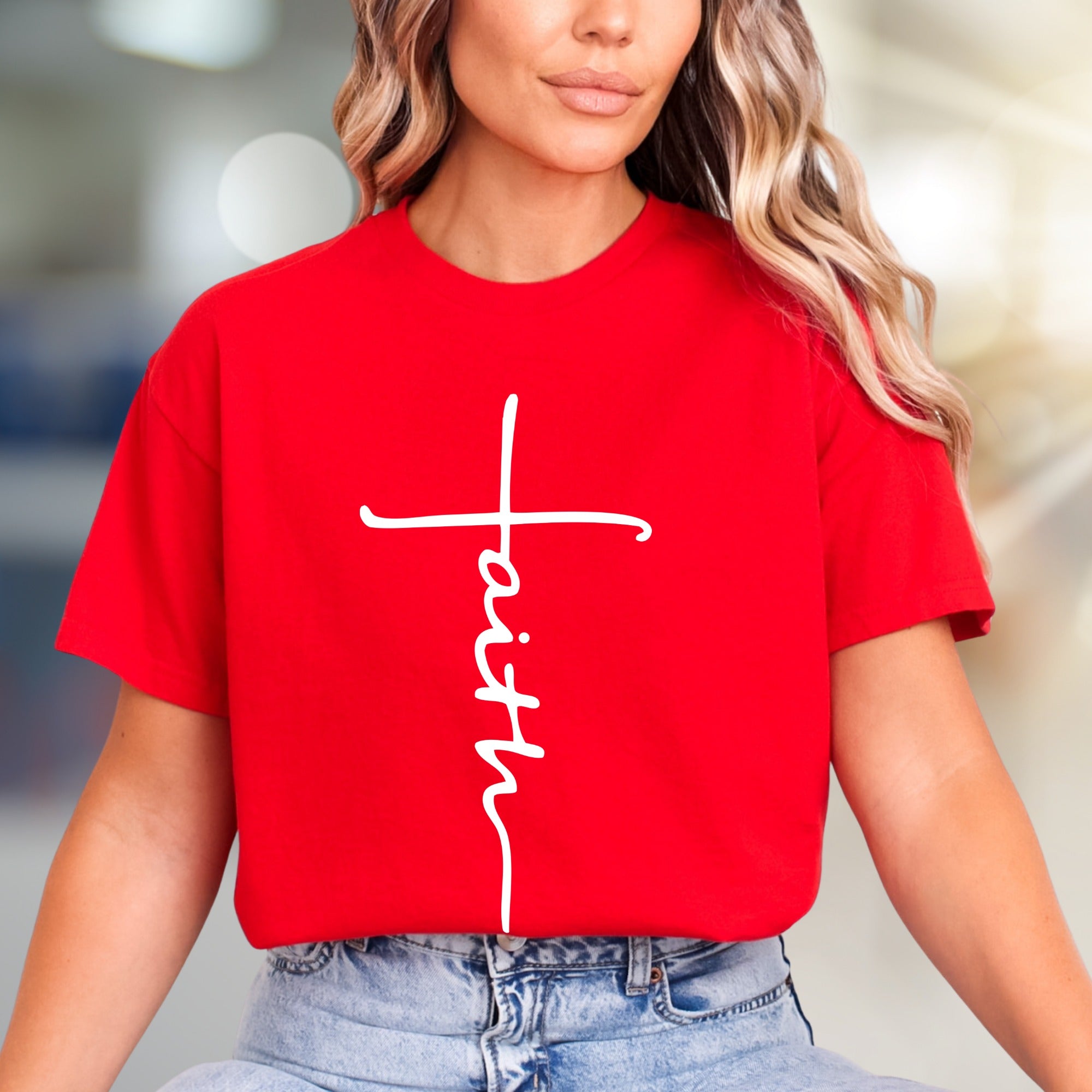 "Faith" Script Cross Graphic Tee, a Spiritual Lifestyle Pick for Everyone