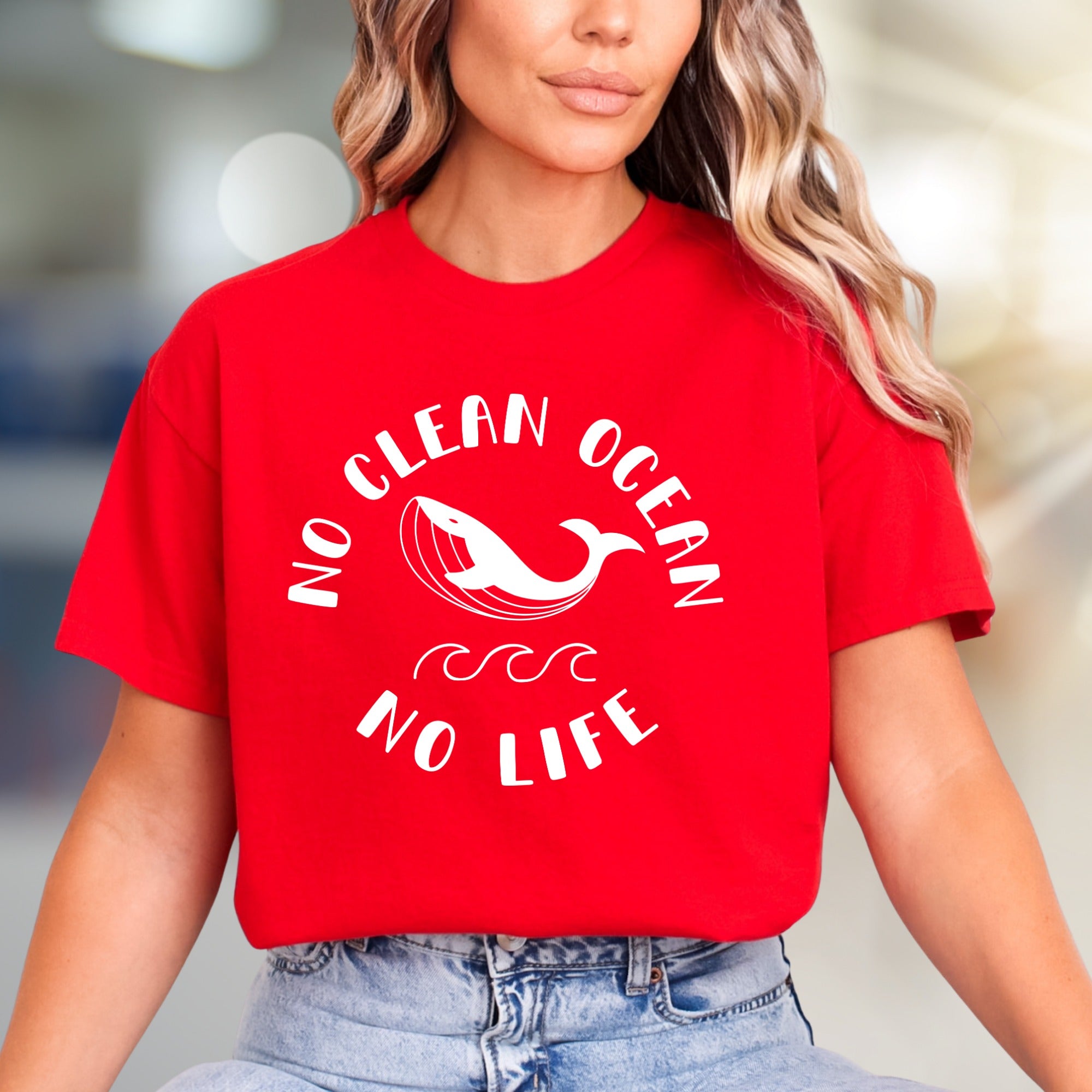 “NO CLEAN OCEAN NO LIFE” Ocean Conservation Graphic Tee, a Statement Pick for Eco-Advocates