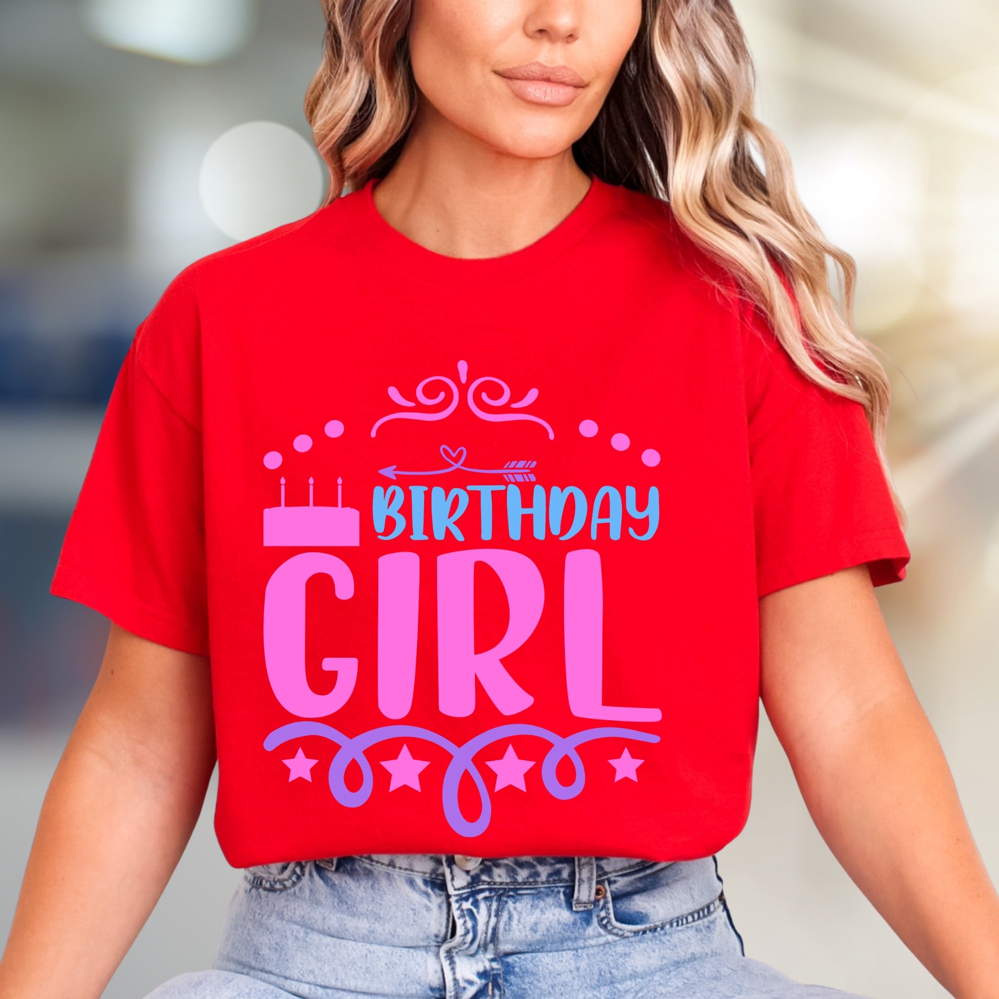"BIRTHDAY GIRL" Celebration Graphic Tee, a Festive Pick for Her Day