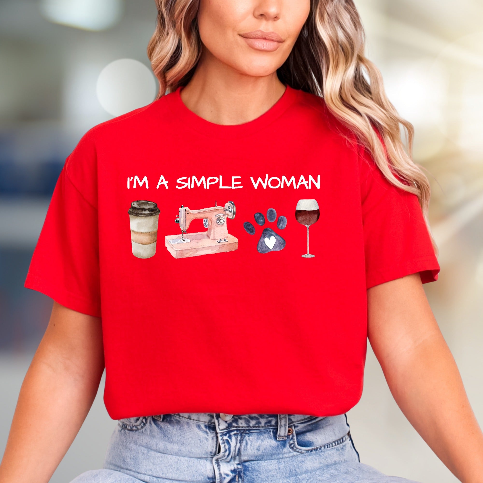 "I'm a Simple Woman" Lifestyle Graphic Tee, a Unique Pick for Her