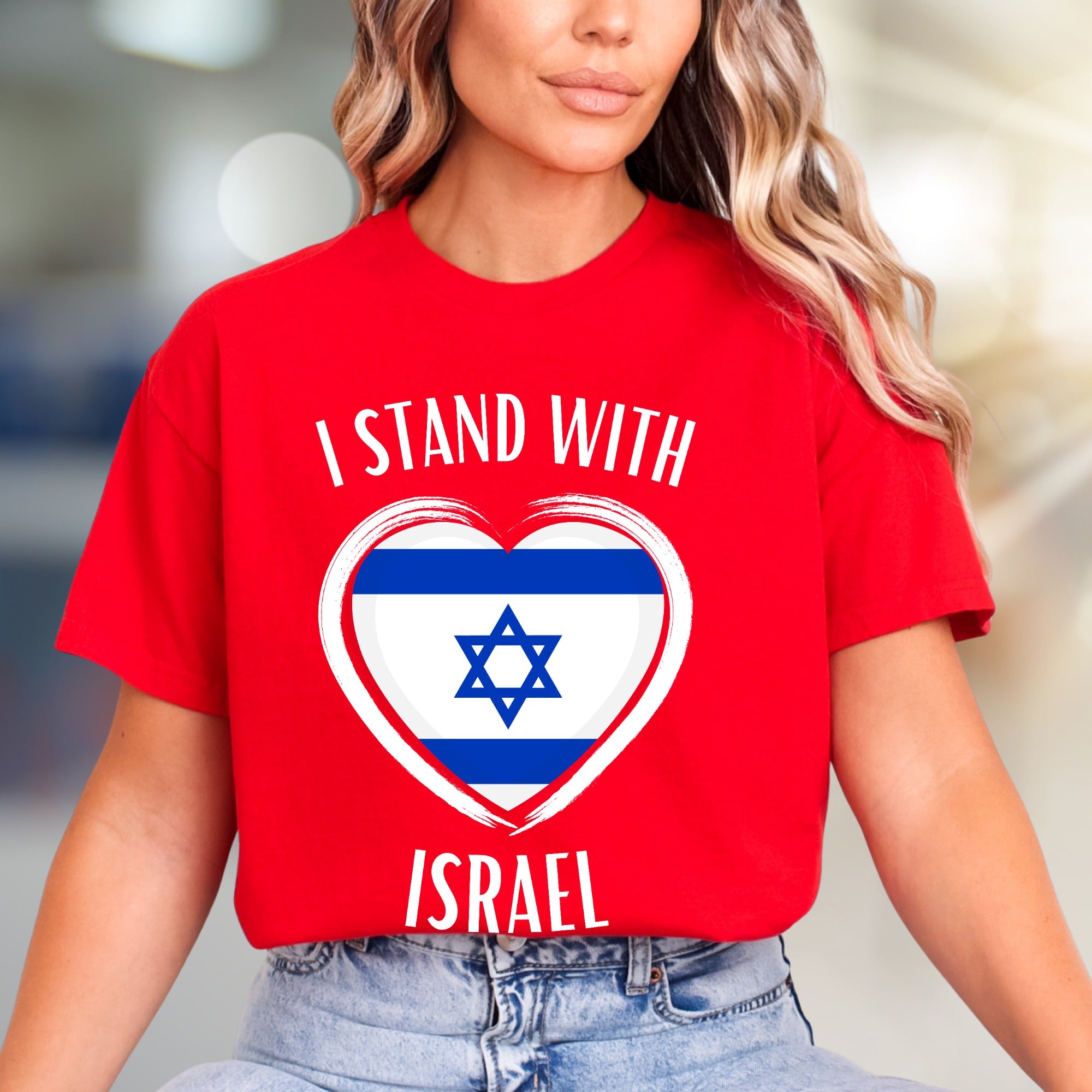 "I Stand With Israel" Patriotic Heart Graphic Tee, A Unity Pick for Supporters