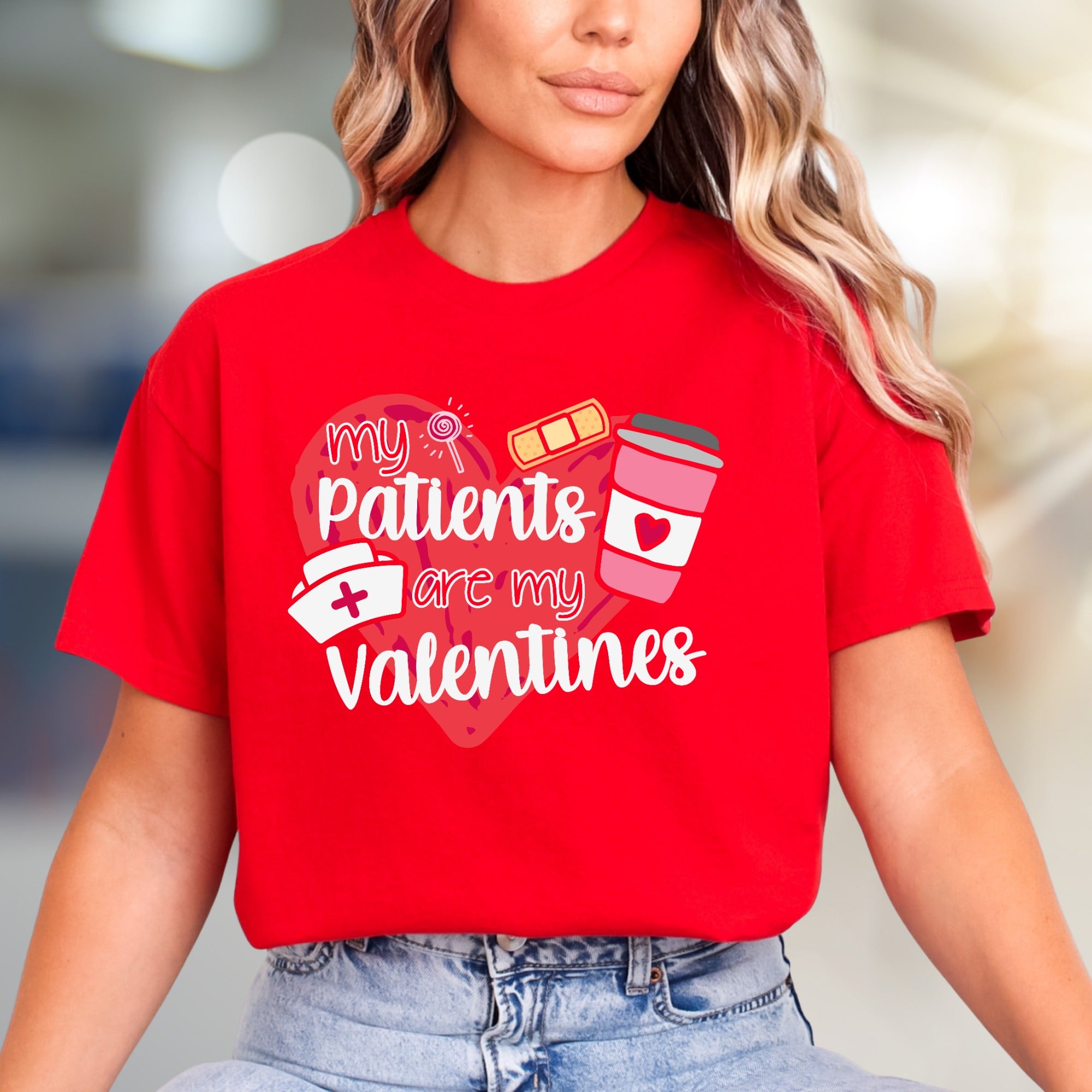 "My Patients Are My Valentines" Nurse Appreciation Graphic Tee, a Healthcare Hero Pick for Caregivers