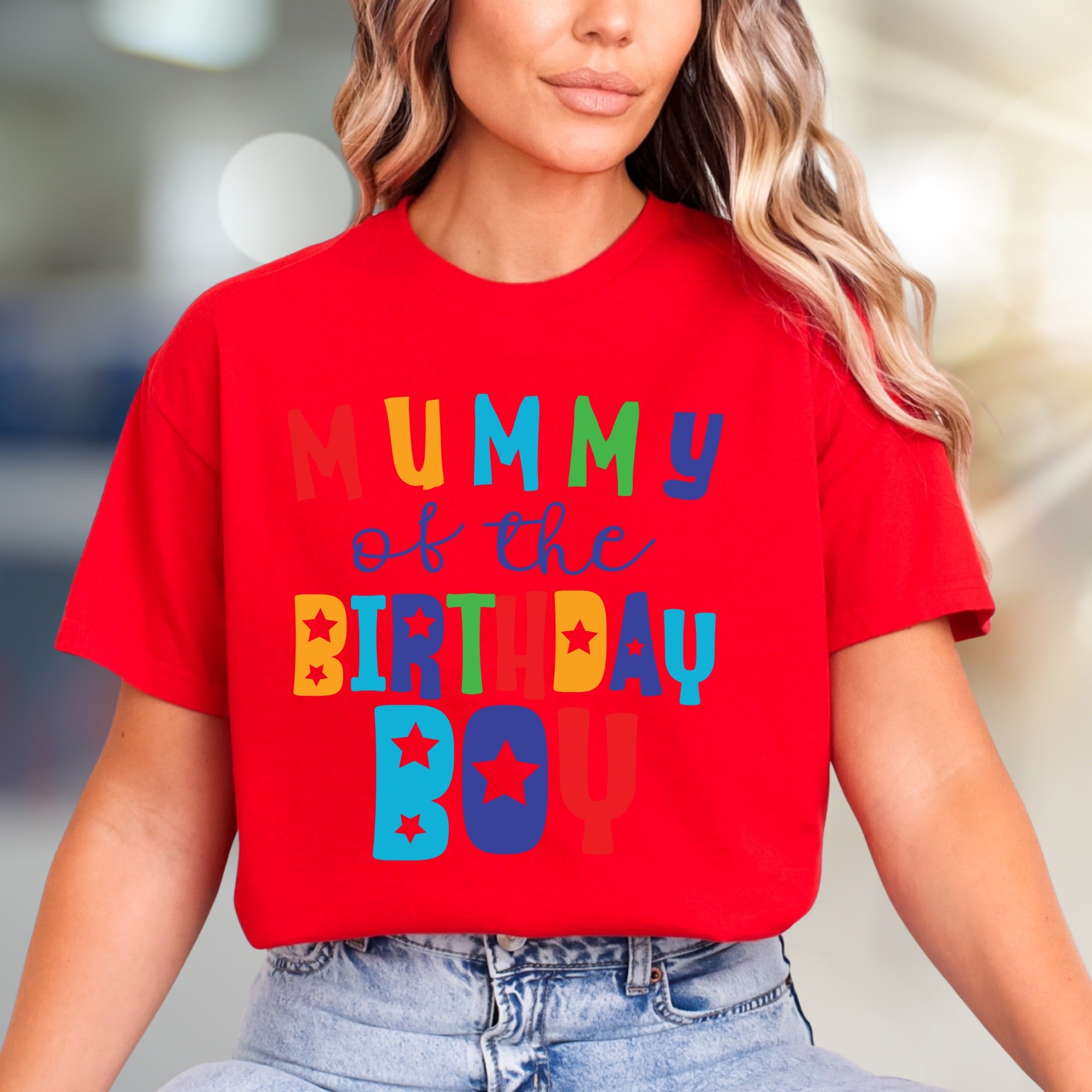 "MUMMY of the BIRTHDAY BOY" Celebration Graphic Tee, a Mom Life Pick for Proud Mothers