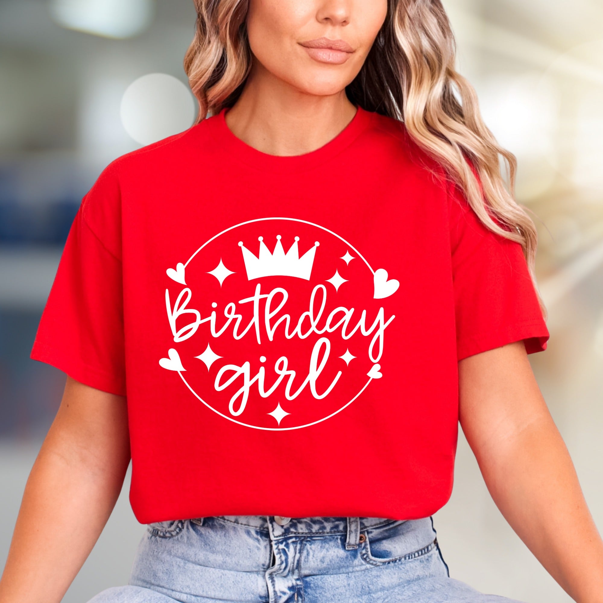 "Birthday Girl" Crown Graphic Tee, a Celebration Pick for Her Special Day