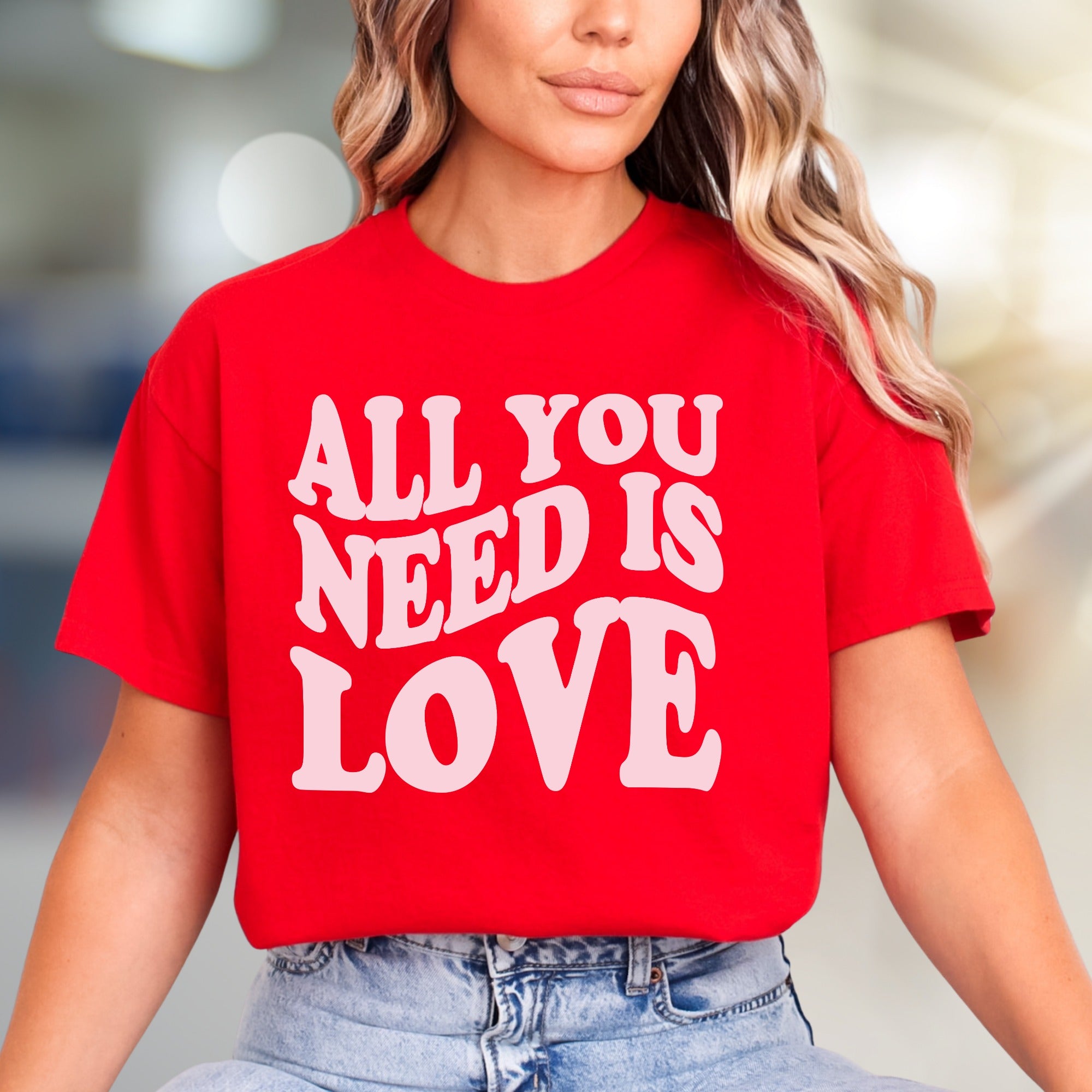 "ALL YOU NEED IS LOVE" Retro Graphic Tee, a Groovy Pick for Peace-Lovers