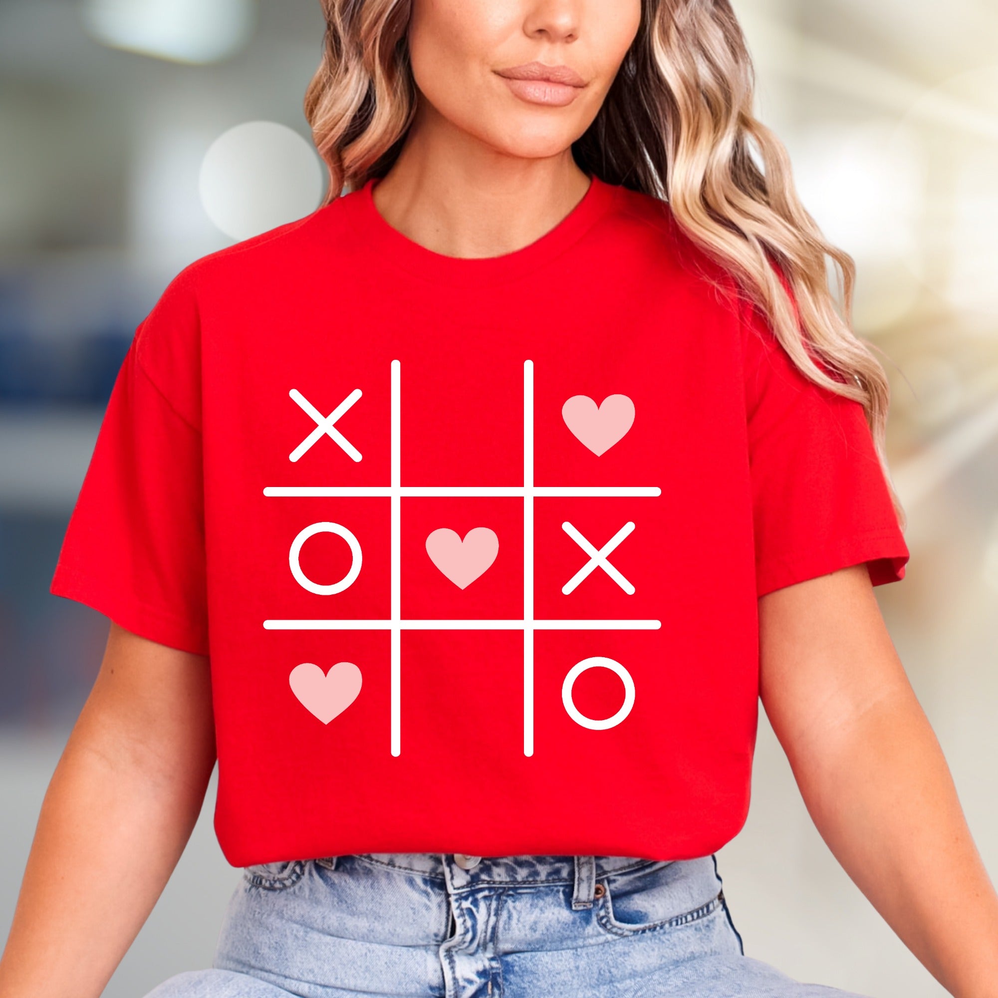 Tic Tac Toe Hearts Game Graphic Tee, A Playful Pick for Romantics