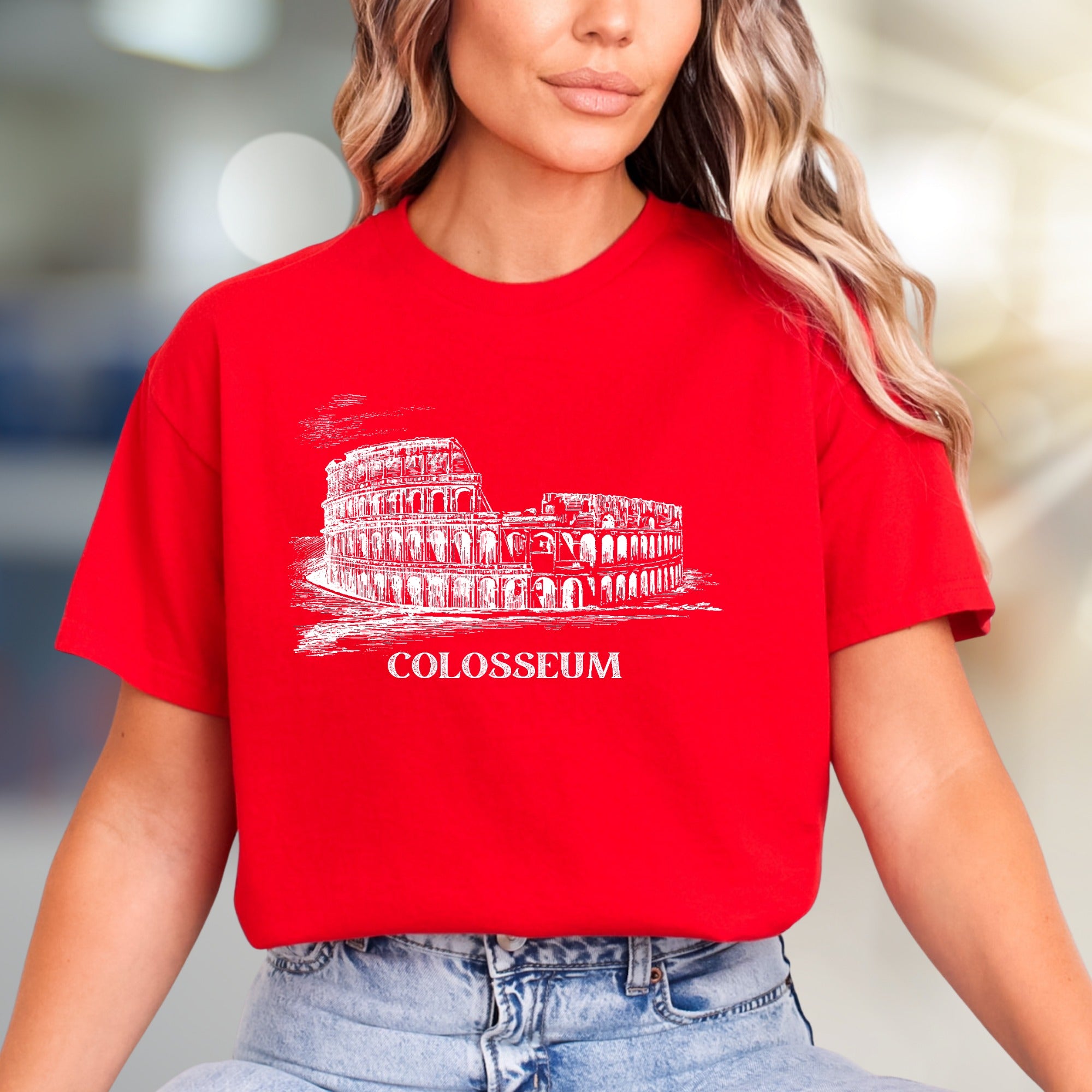 "COLOSSEUM" Roman Landmark Graphic Tee, a Travel Souvenir Pick for History Buffs