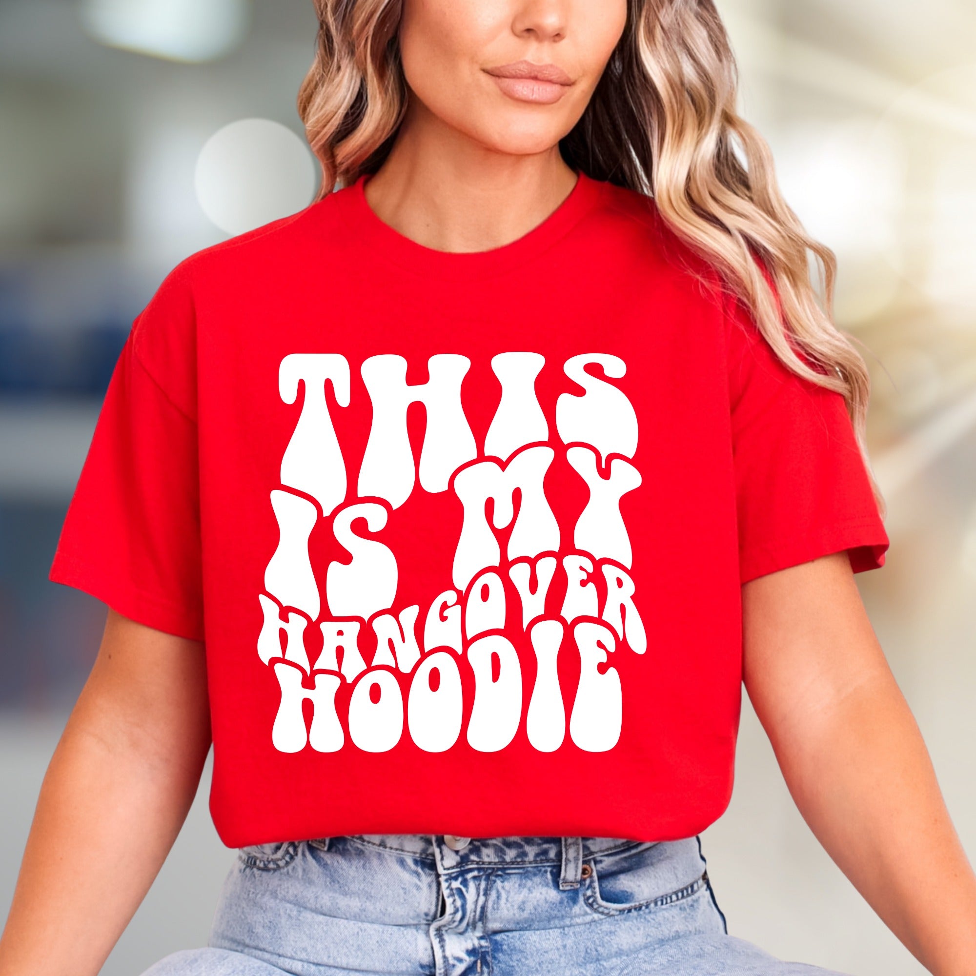 "THIS IS MY HANGOVER HOODIE" Retro Graphic Tee, a Wavy Vibe for Relaxed Souls