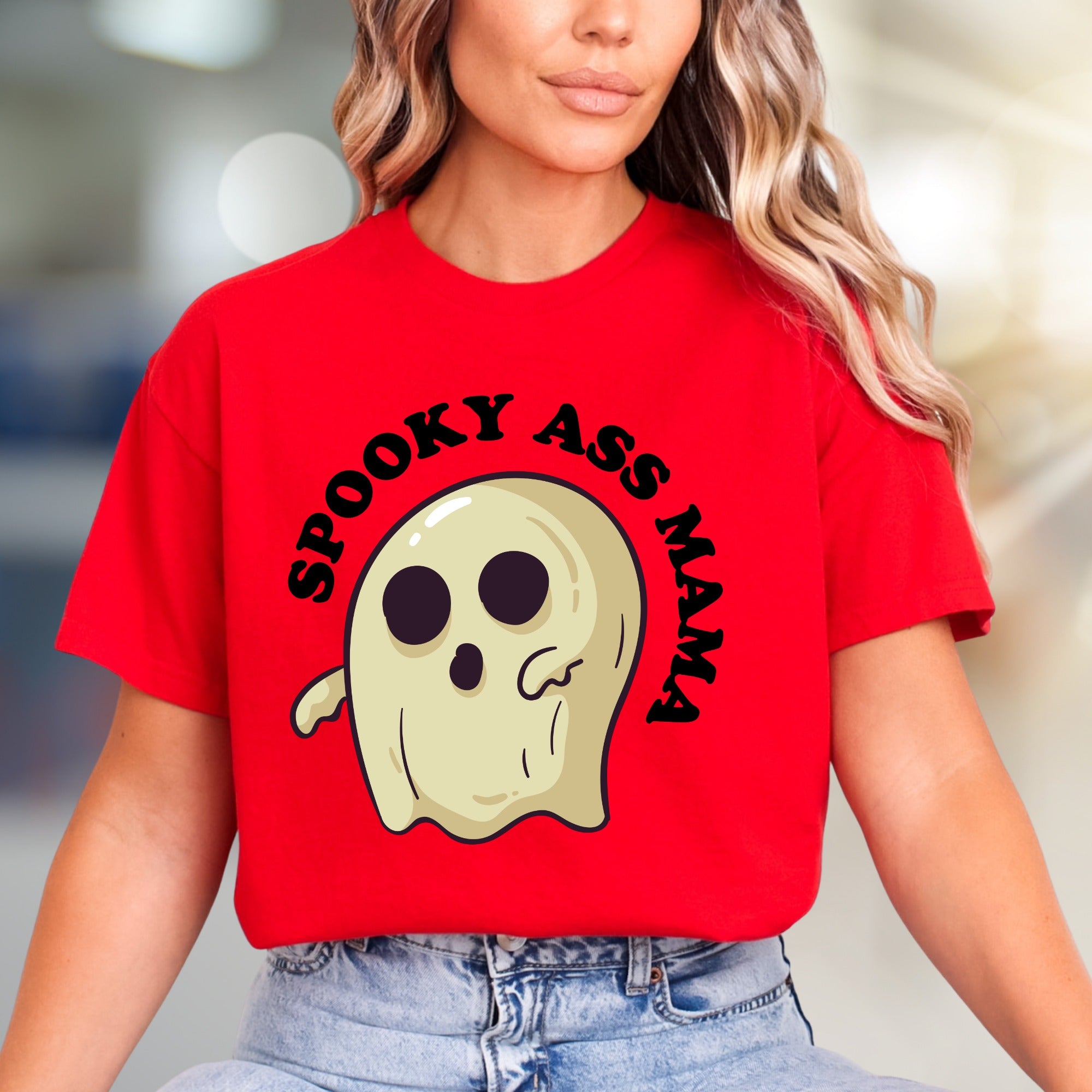 “SPOOKY ASS MAMA” Ghost Graphic Tee, a Halloween Vibe for Moms