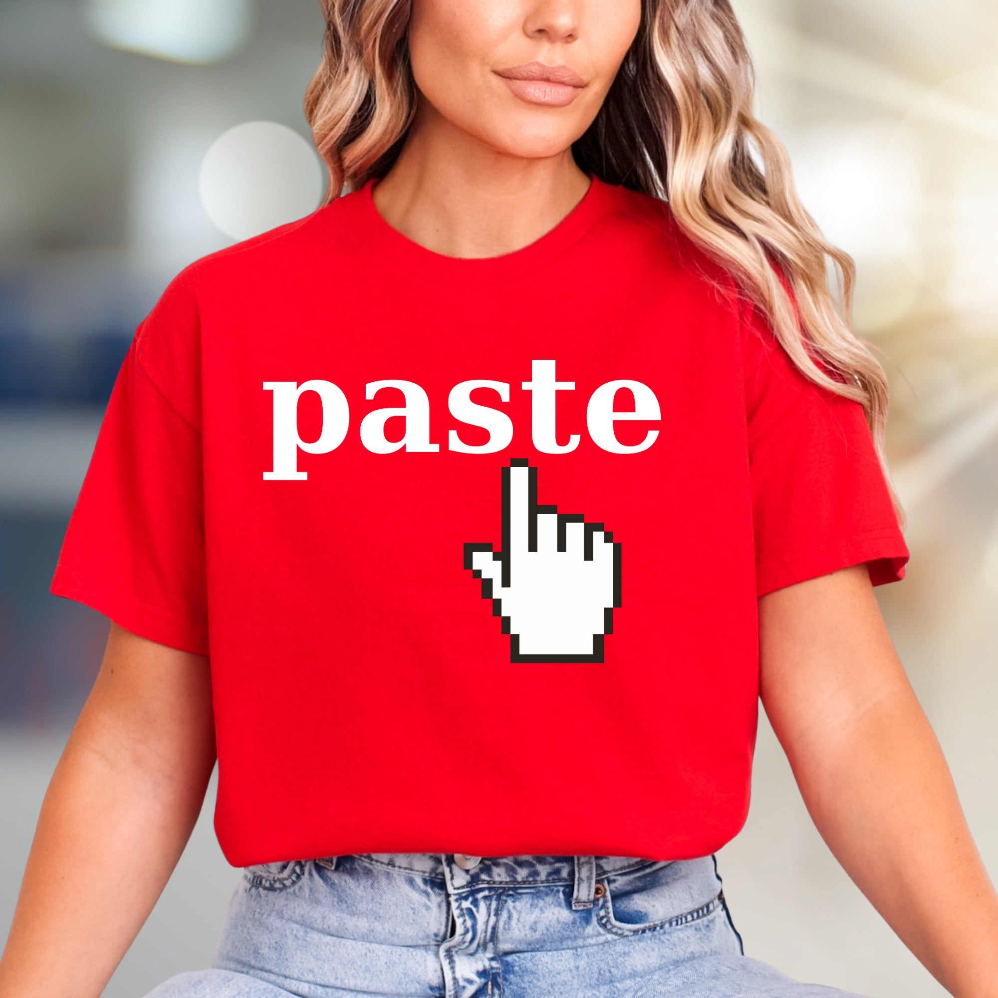"Paste" Pixel Click Graphic Tee, a Retro Tech Pick for Innovators