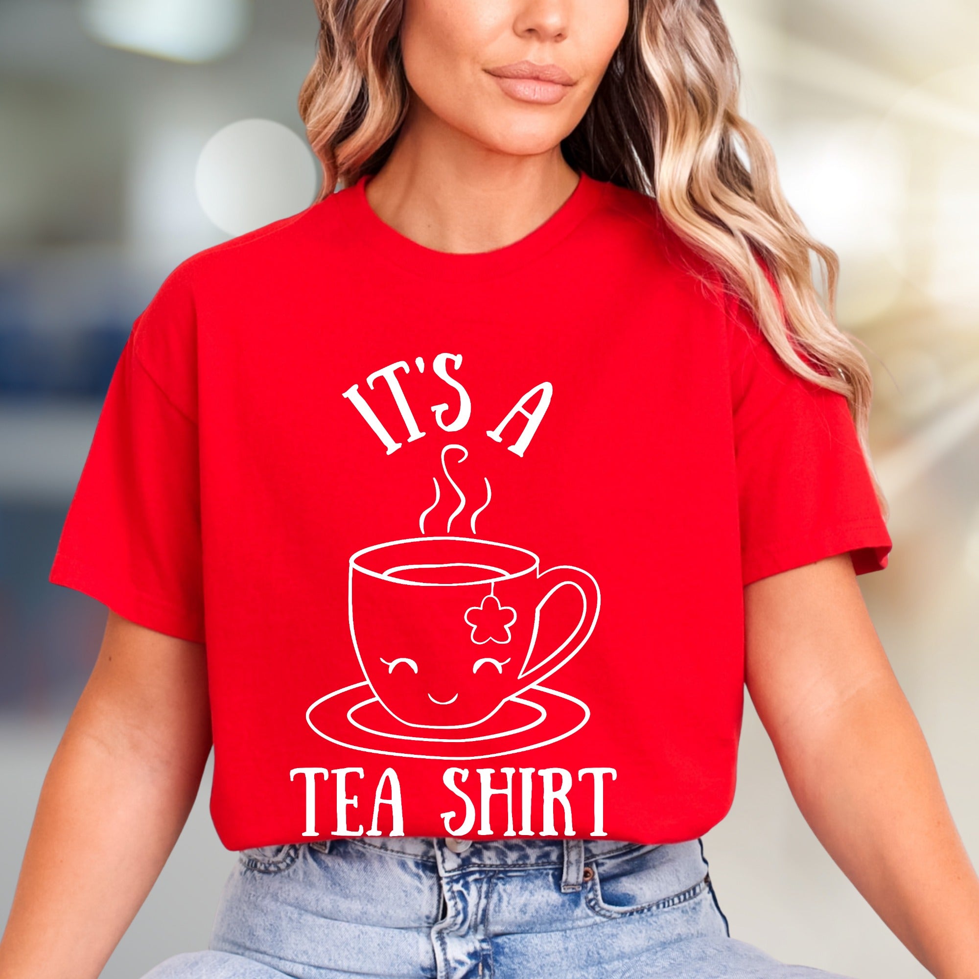 "It's a Tea Shirt" Whimsical Tea Cup Graphic Tee, a Cozy Pick for Tea Lovers