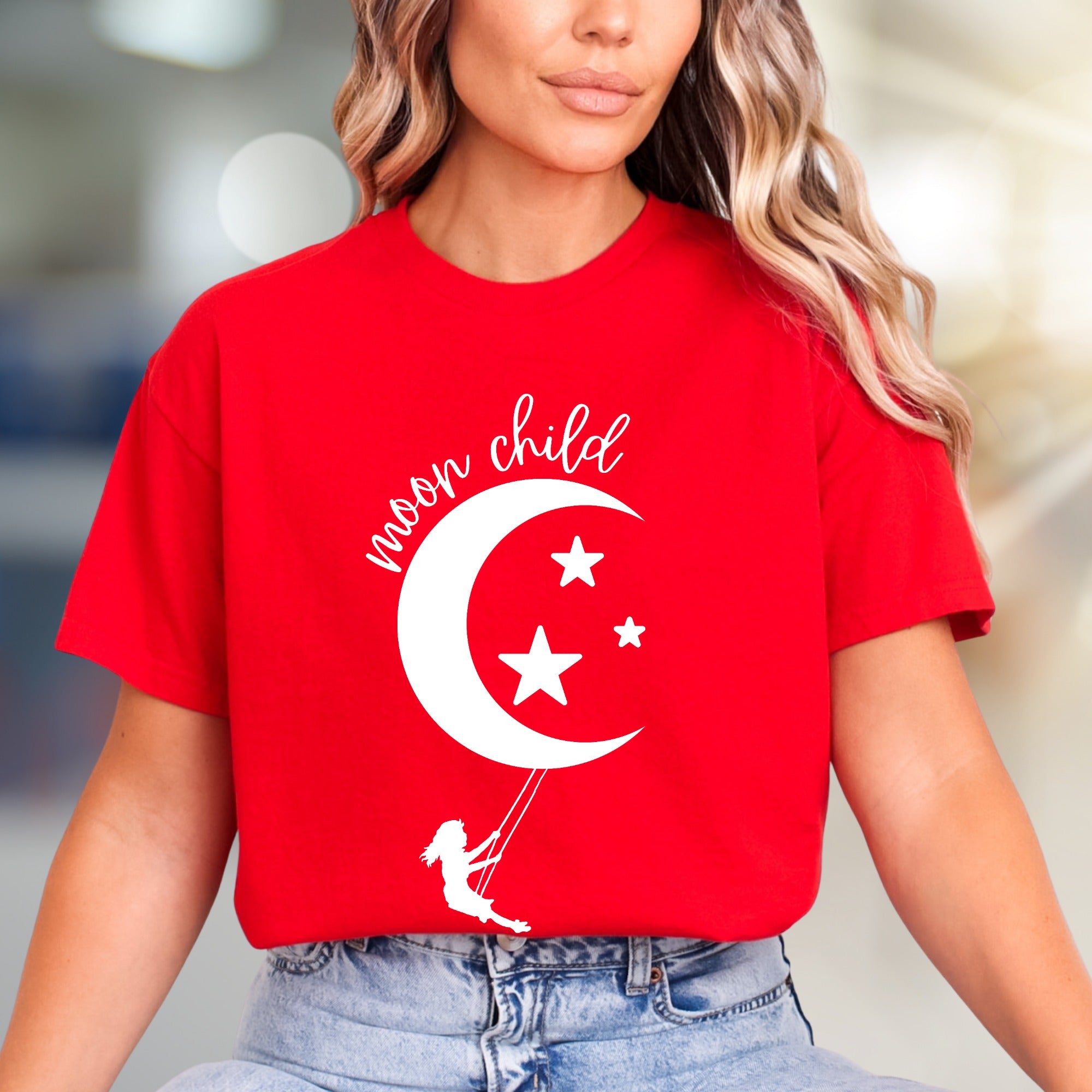 "Moon Child" Celestial Graphic Tee, a Dreamy Pick for Stargazers