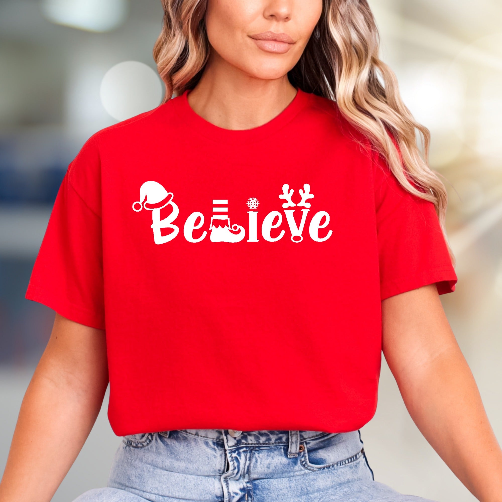 "Believe" Christmas Graphic Tee, a Festive Holiday Pick for Enthusiasts