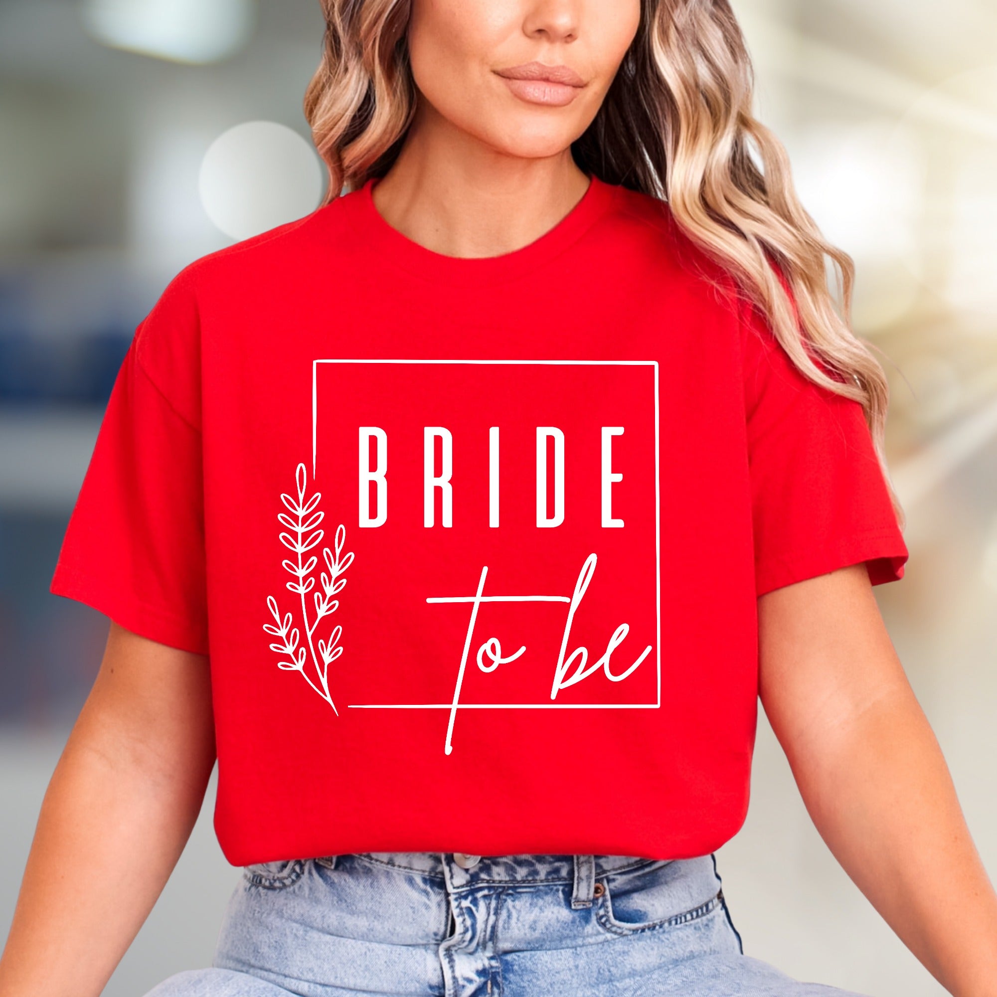 "BRIDE to be" Floral Frame Graphic Tee, a Bridal Party Pick for Engaged Women