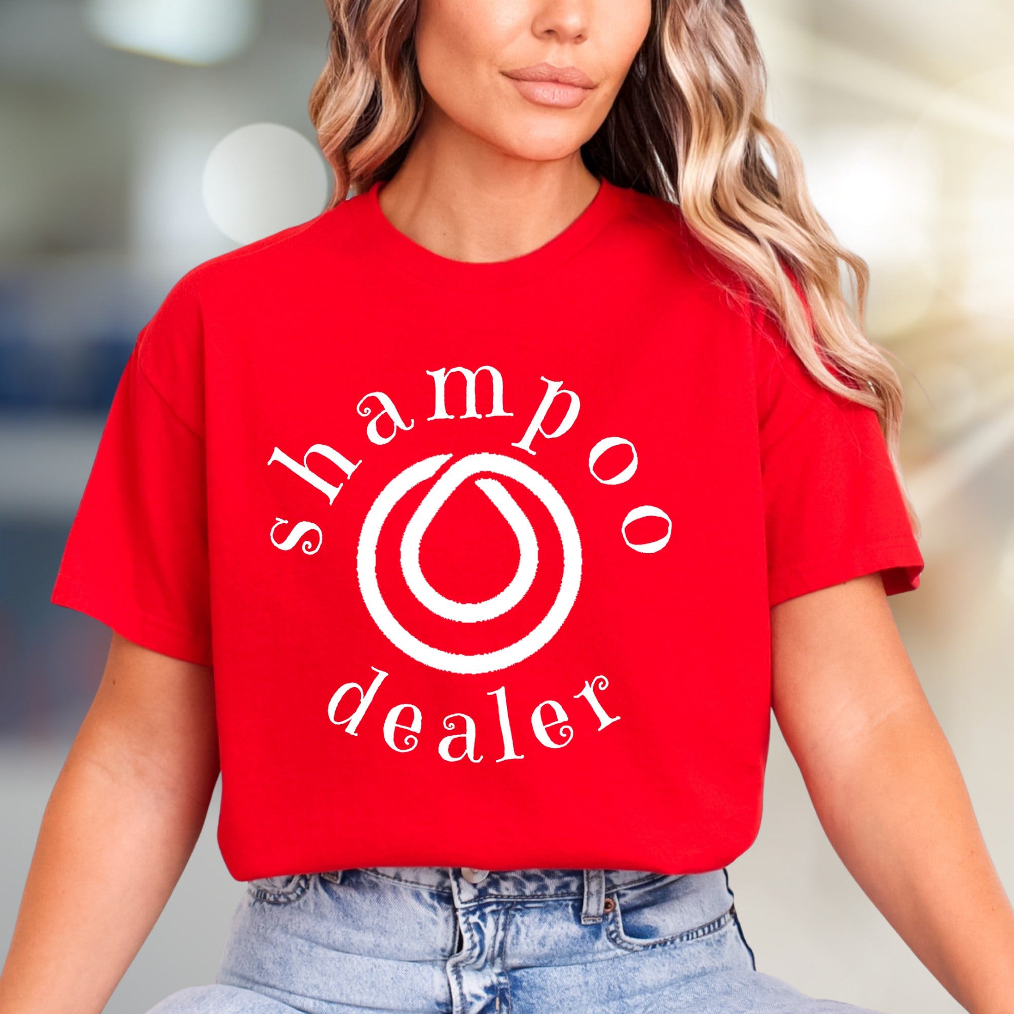 "Shampoo Dealer" Minimalist Salon Graphic Tee, a Stylist's Statement Pick