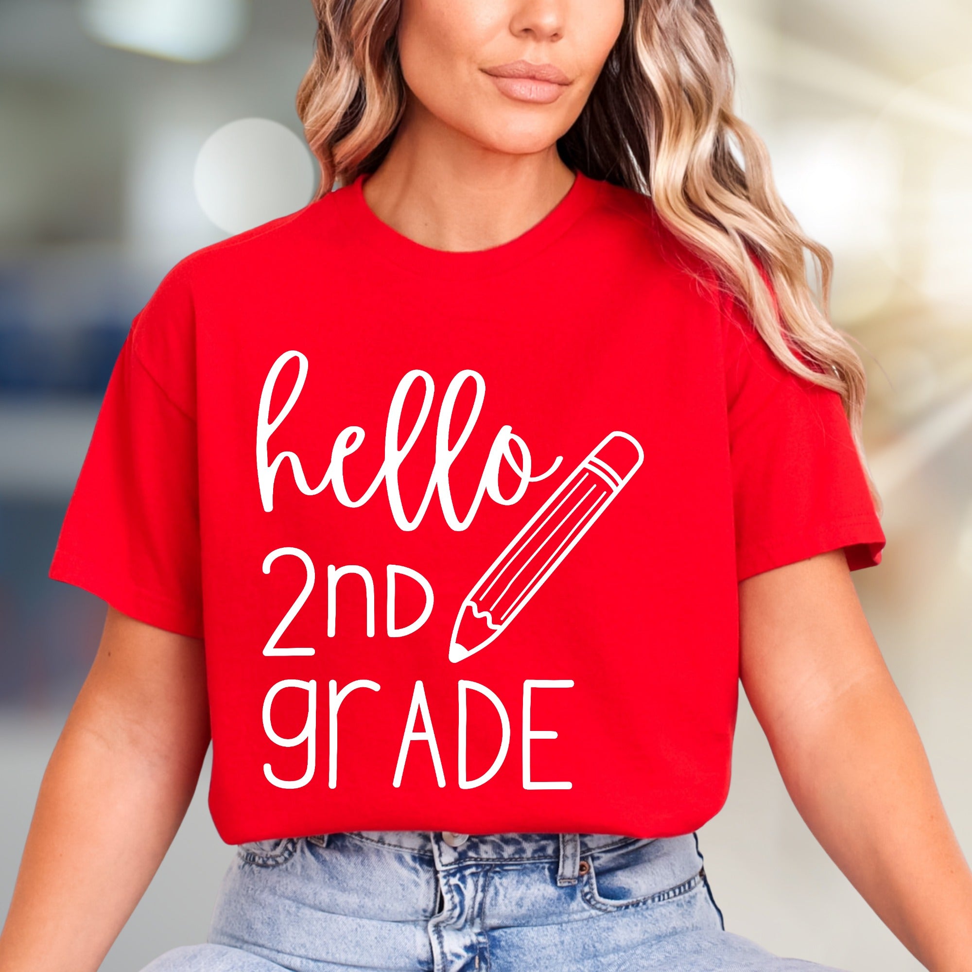 "Hello 2nd Grade" Back To School Graphic Tee, A Student's First Day Pick