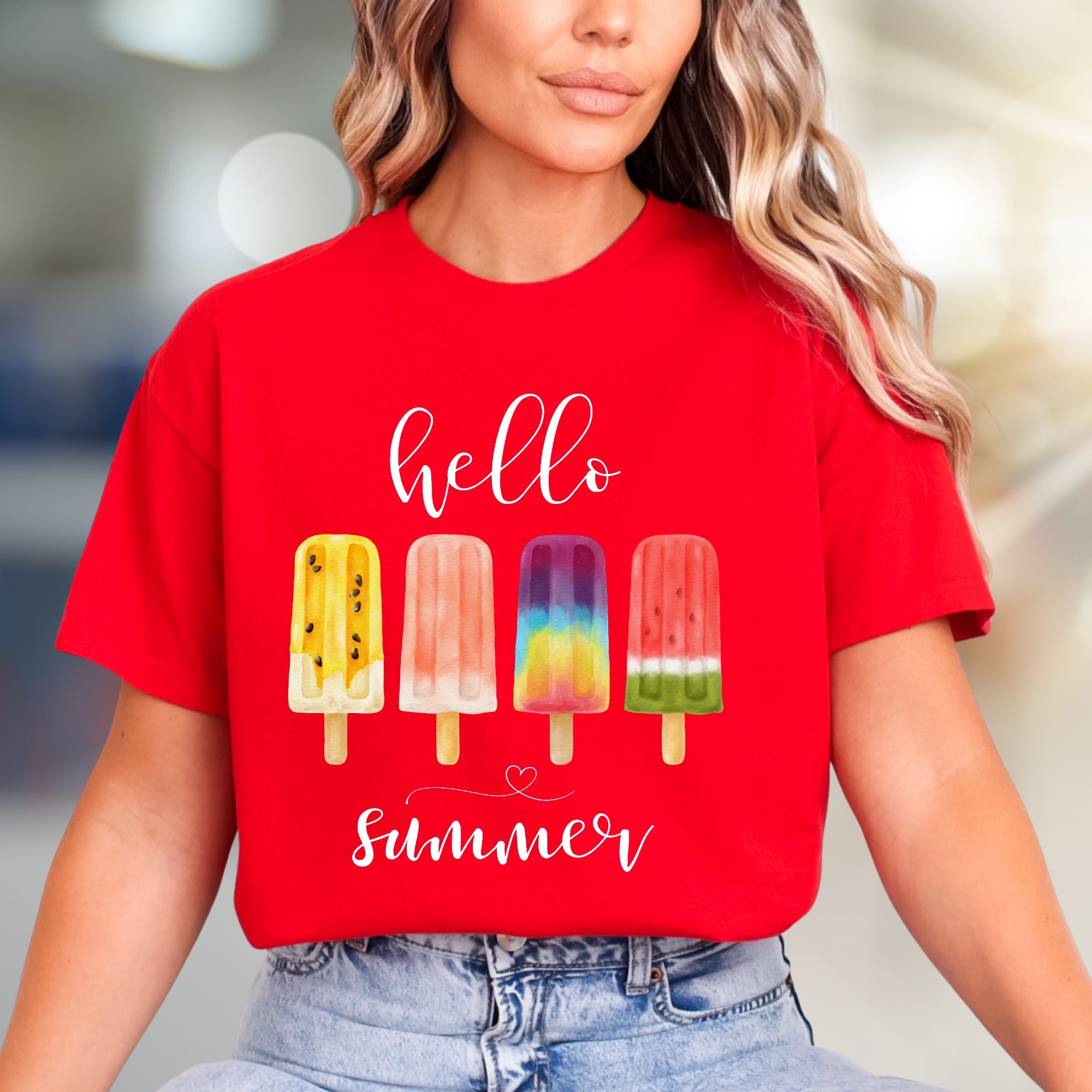 "hello summer" Popsicle Graphic Tee, a Summer Refreshment Pick for All
